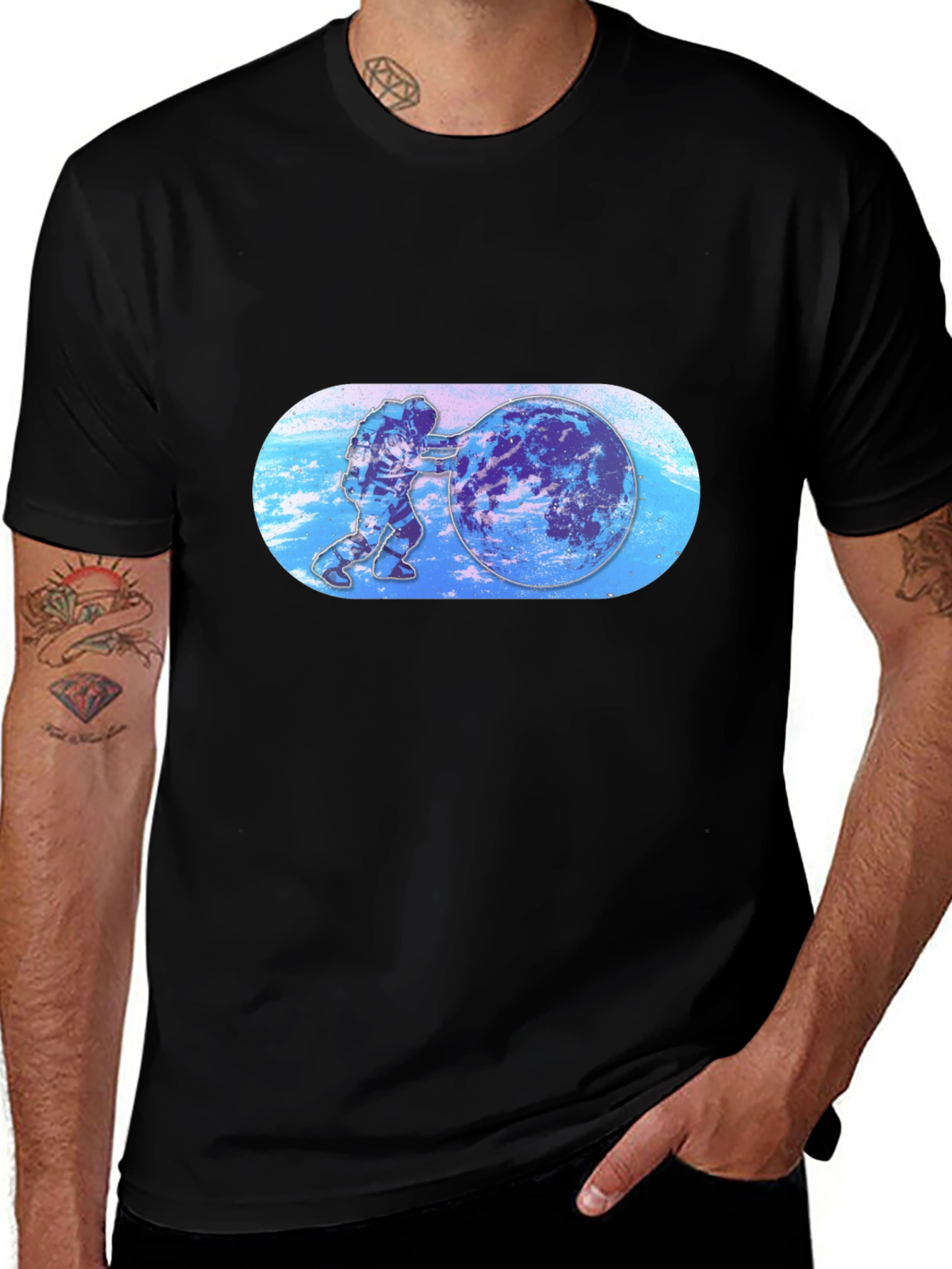 Variant 12 of Astronaut Pushing Earth T-Shirt