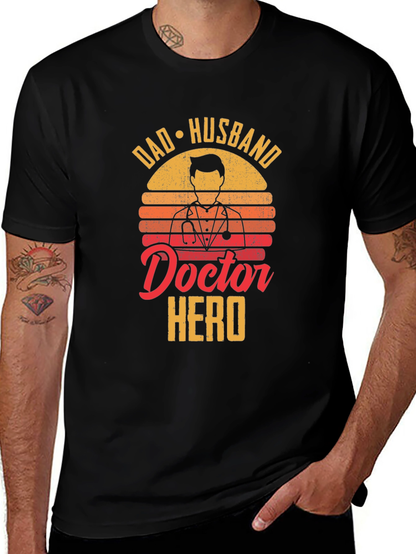 Variant 17 of Dad Husband Doctor Hero T-Shirt - Men's Graphic Tee