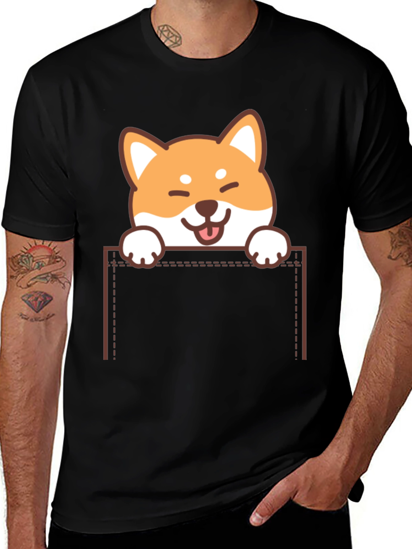 Variant 16 of Cute Shiba Inu Pocket T-Shirt