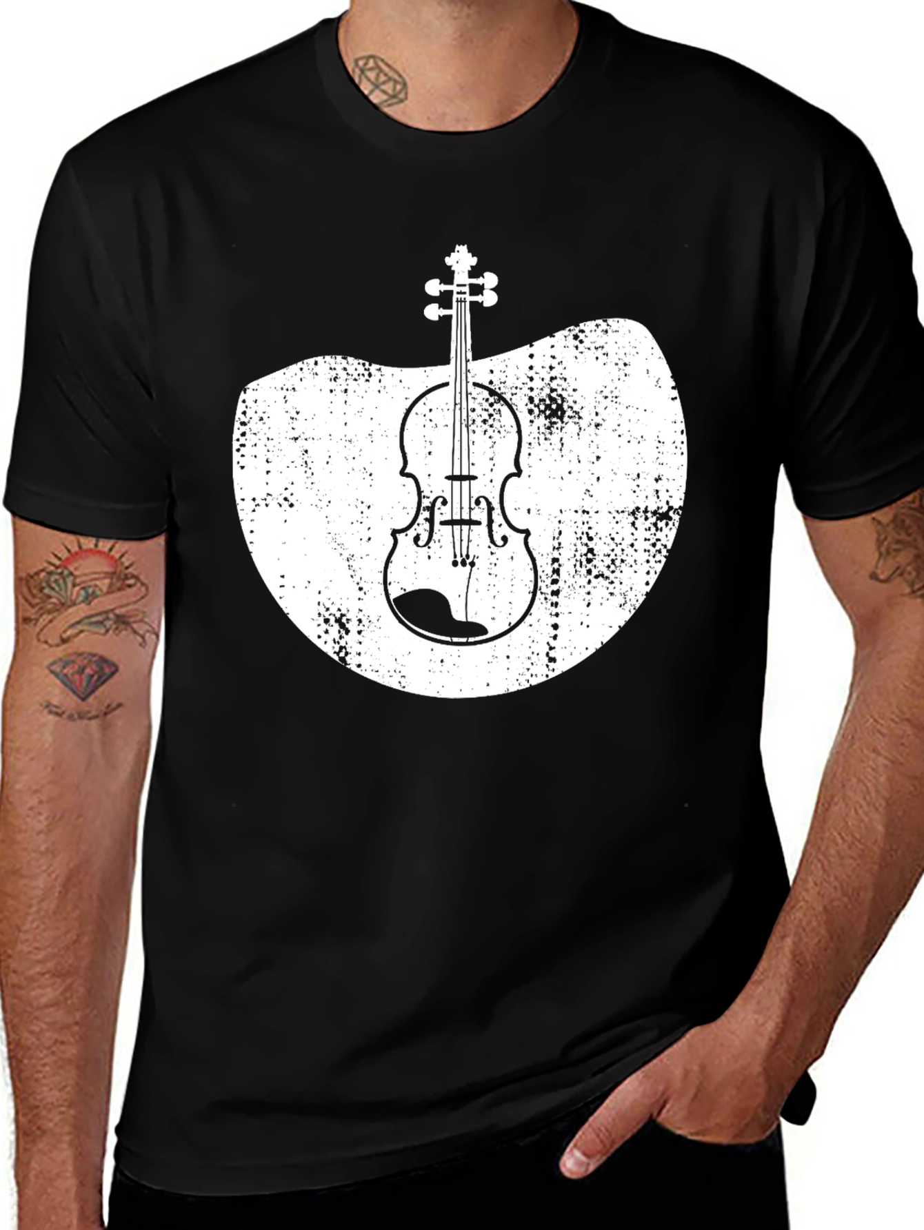 Variant 25 of Violin Graphic Black T-Shirt