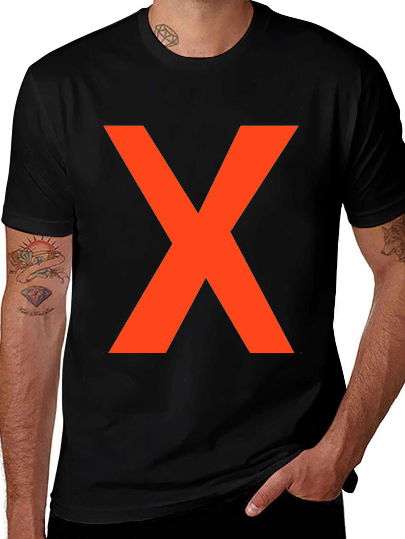 Variant 14 of Bold 'X' Graphic Tee - Classic Cotton Comfort