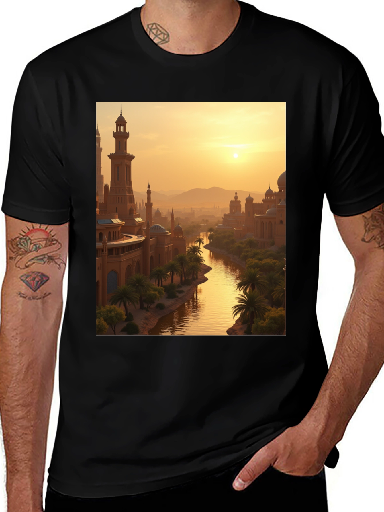 Variant 30 of Exotic Cityscape Graphic Tee