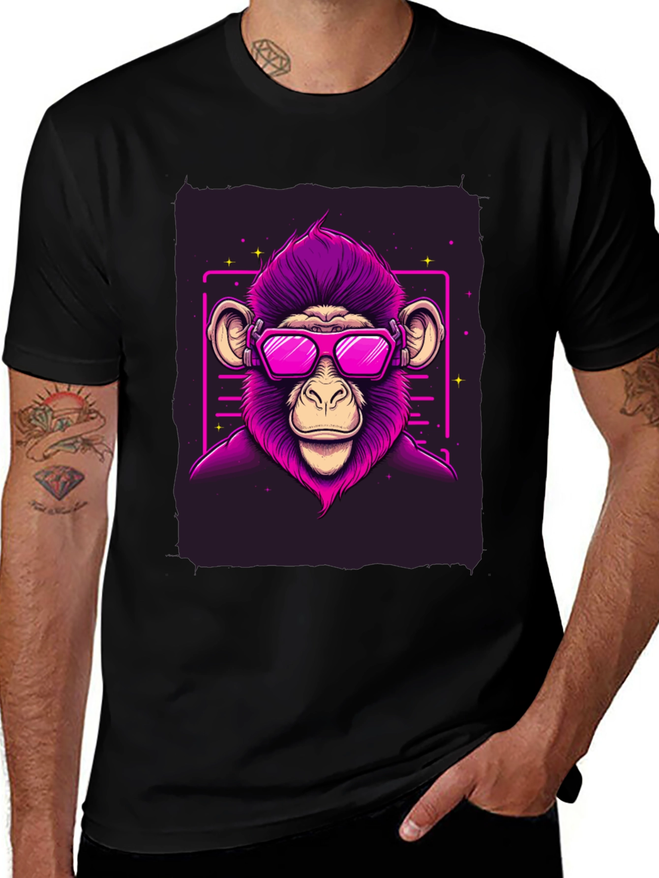 Cyber Monkey Graphic Tee - Funky Ape T-Shirt
