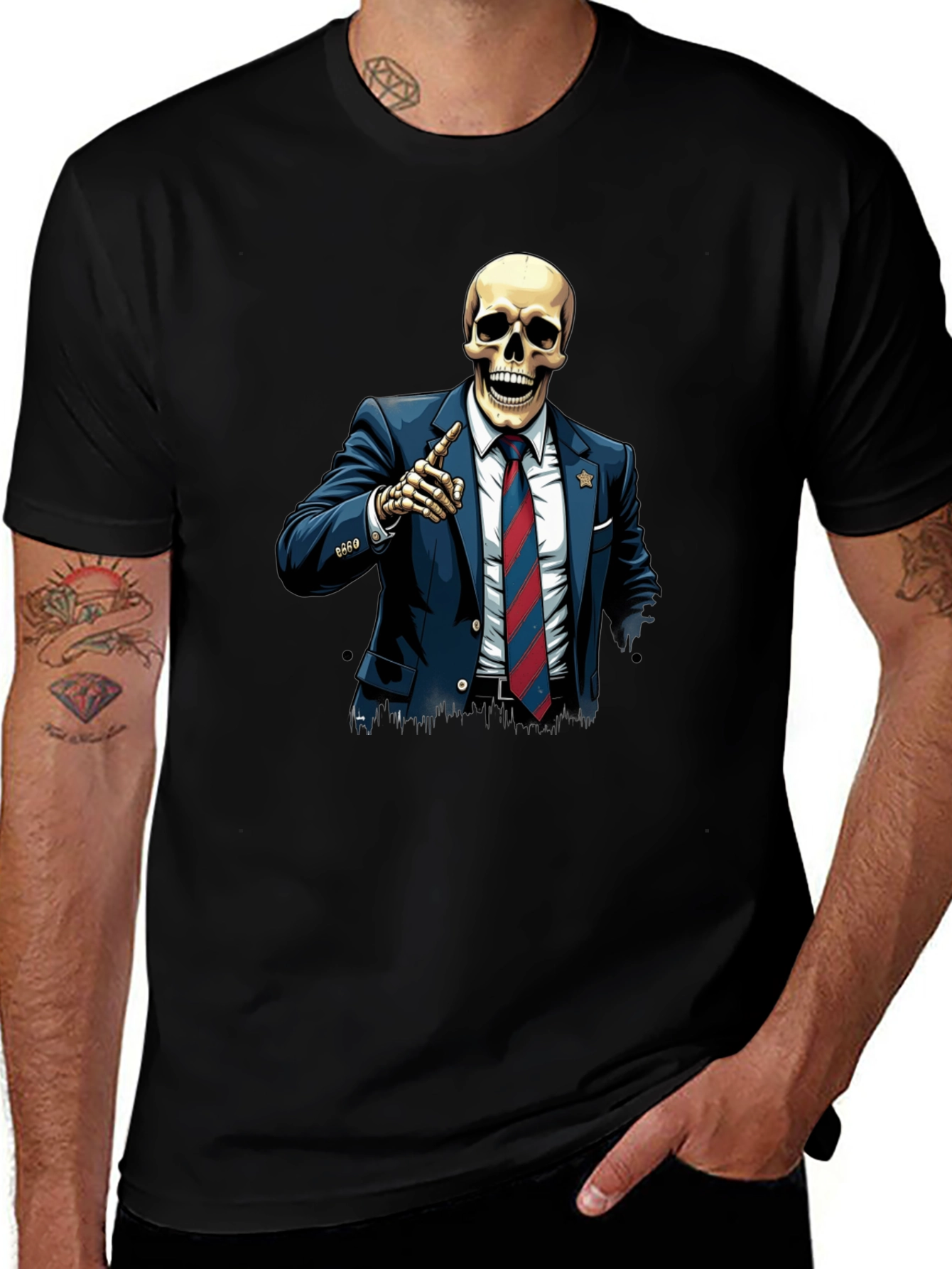 Variant 5 of Skeleton Politician Graphic Tee