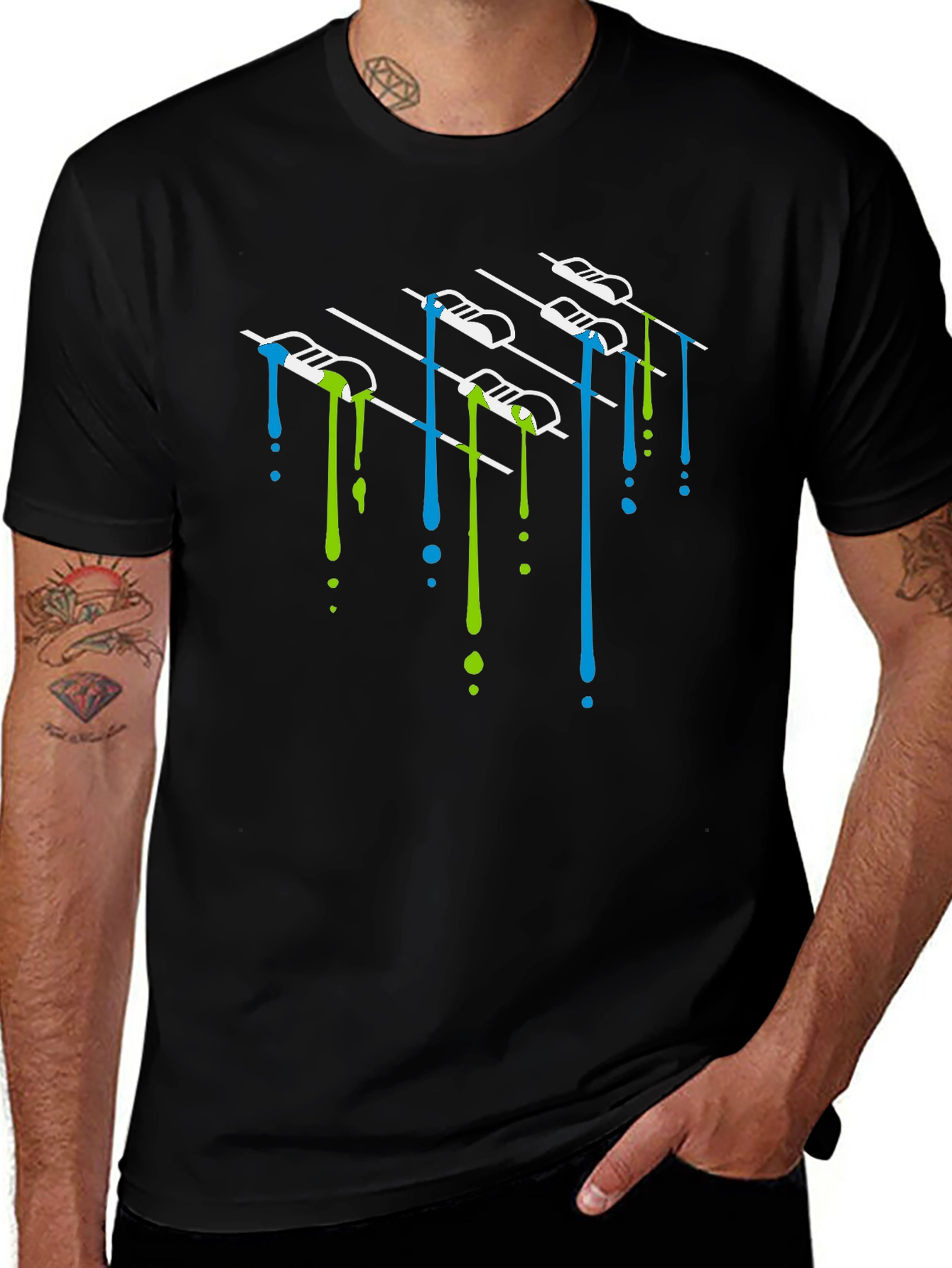 Variant 23 of Abstract Paint Drip Graphic T-Shirt