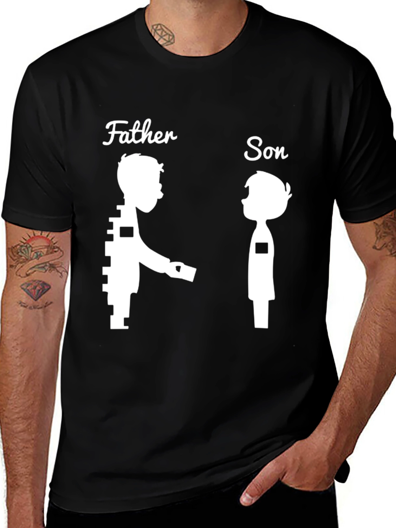 Variant 24 of Father and Son Matching Graphic Tee - Black