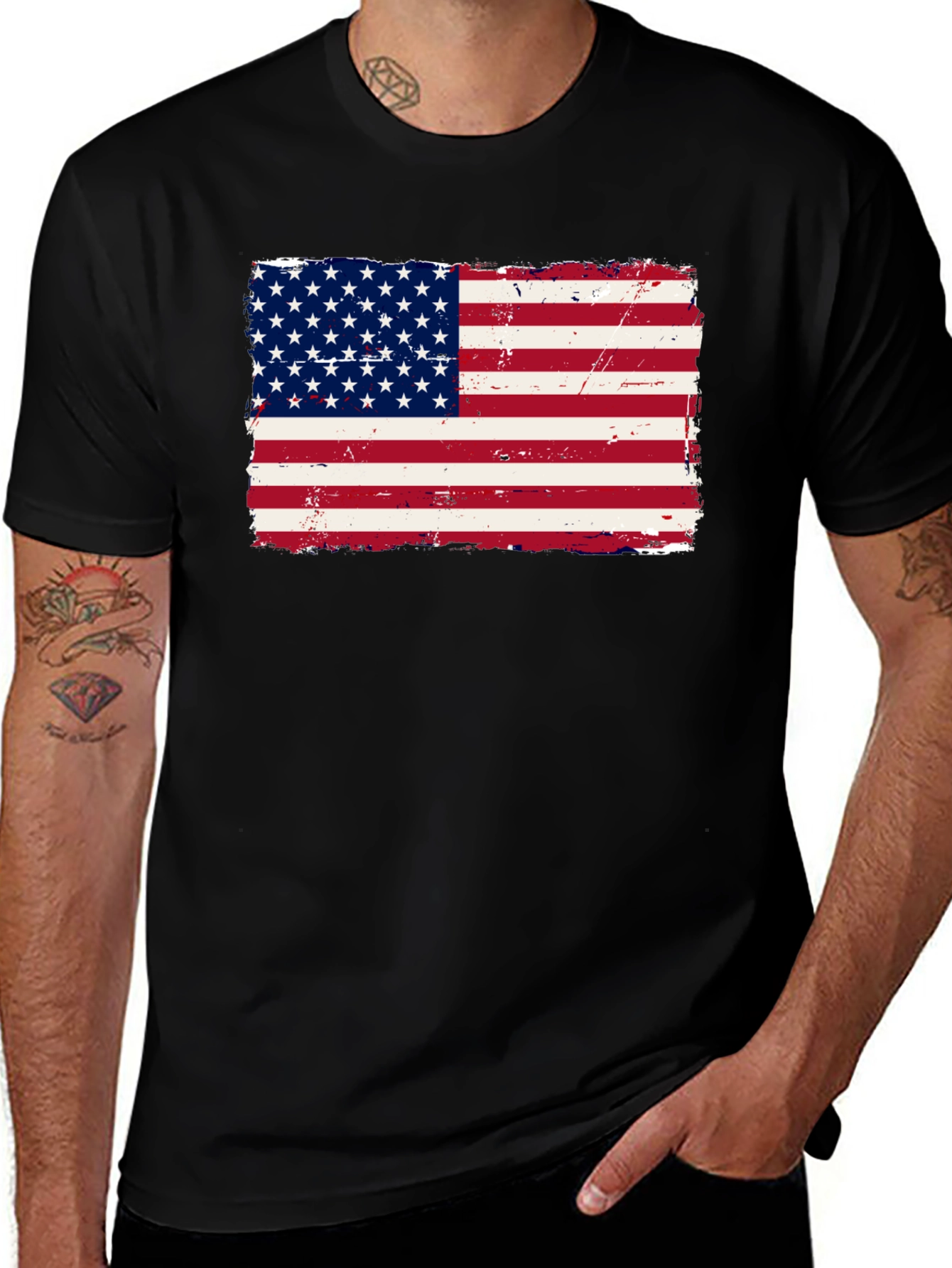 Variant 18 of USA Flag Graphic Print T-Shirt