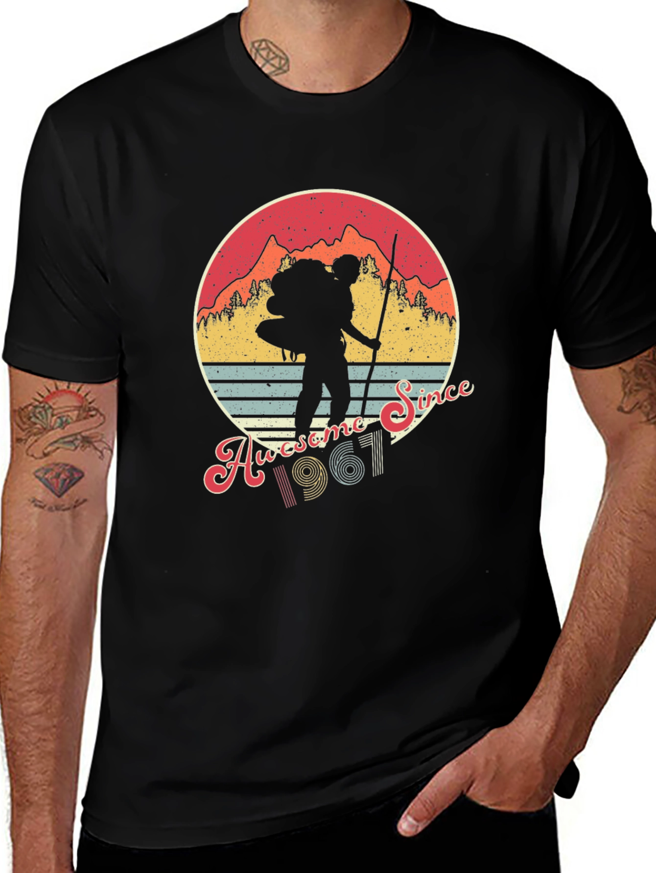Variant 30 of Awesome Since 1961 Hiking T-Shirt