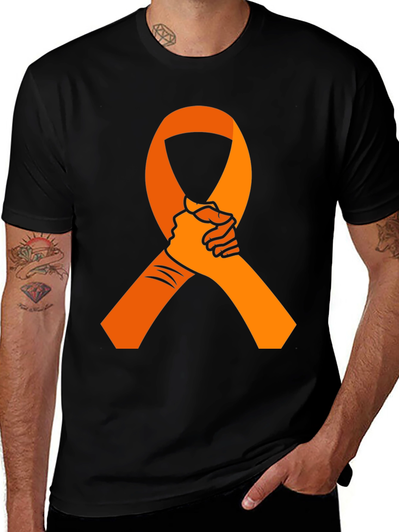 Awareness Ribbon Graphic Tee - Black