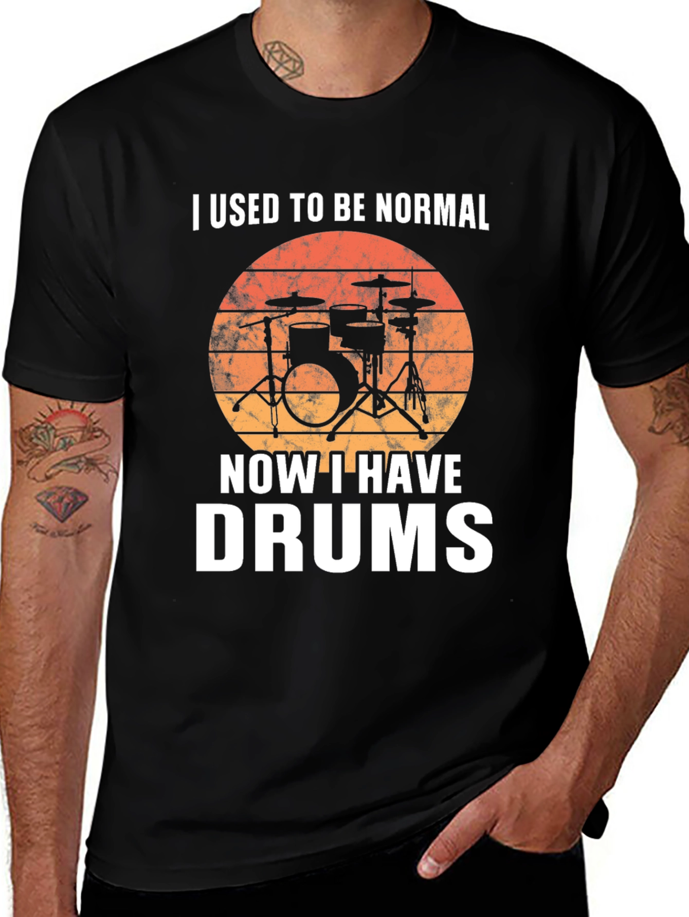 Variant 10 of I Used to Be Normal Now I Have Drums T-Shirt