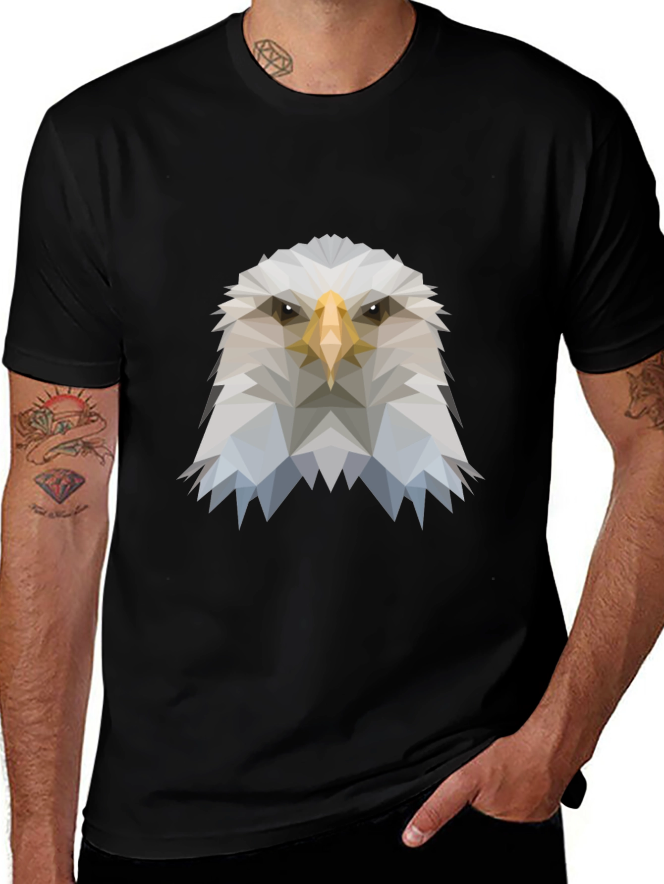 Variant 7 of Geometric Eagle Graphic Tee - Bold Style