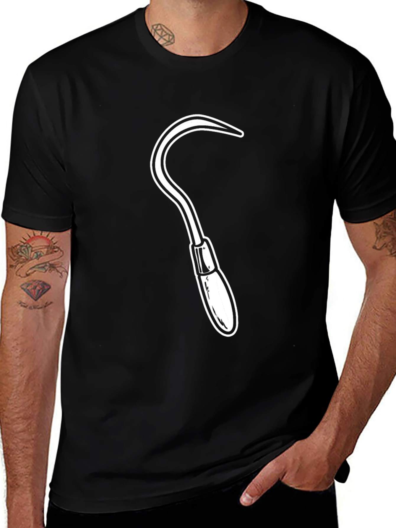 Variant 4 of Sickle Graphic Tee - Edgy Black T-Shirt