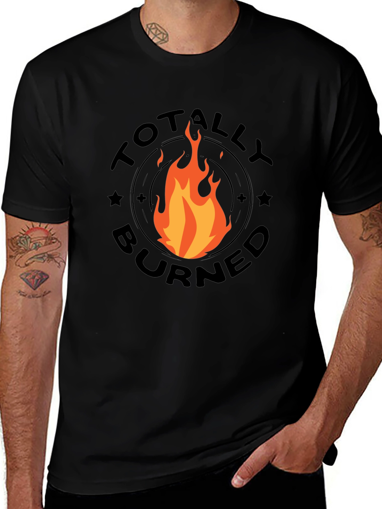 Variant 11 of Totally Burned Graphic T-Shirt - Black