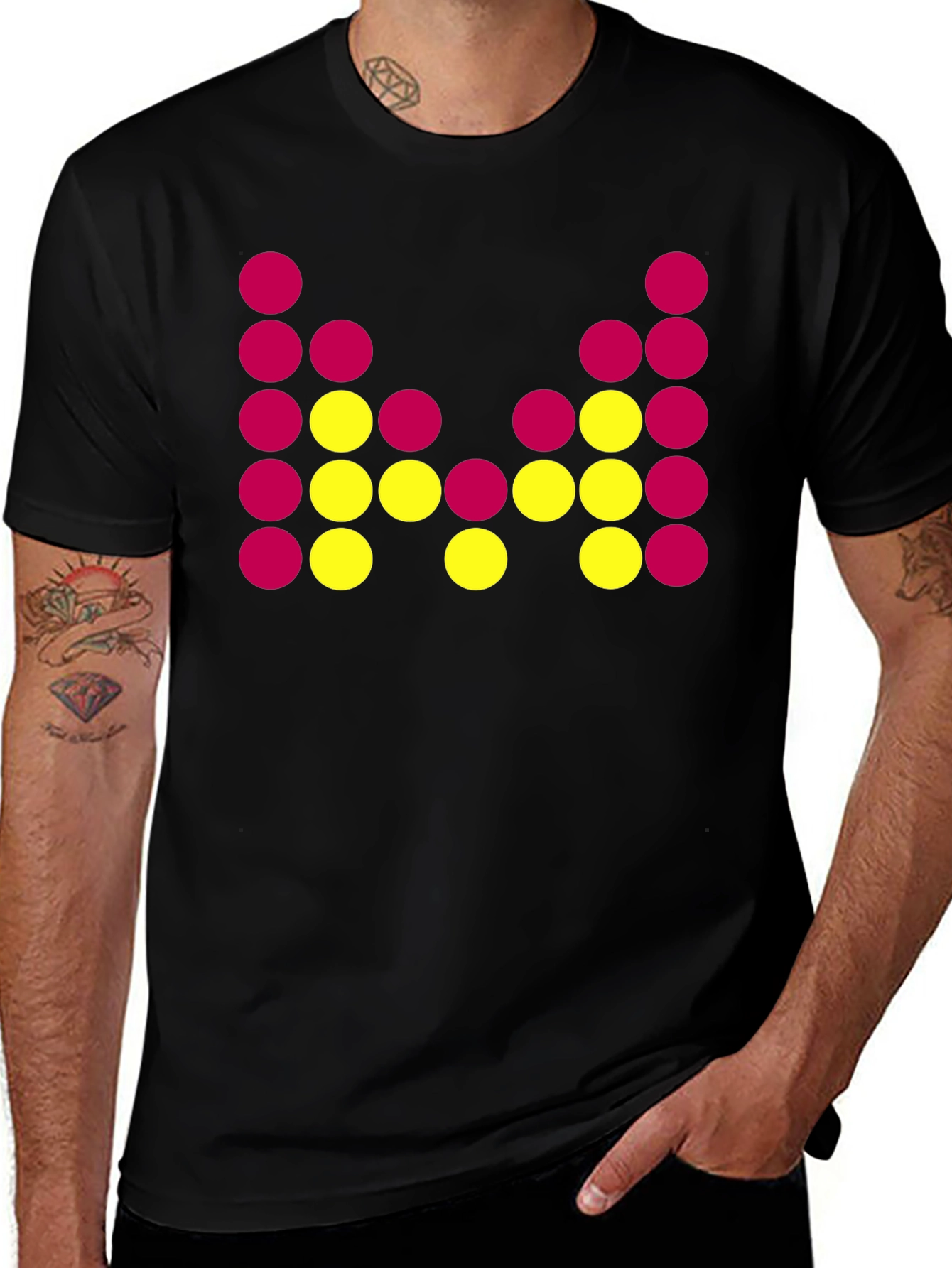 Variant 4 of Abstract Dot Design Black T-Shirt