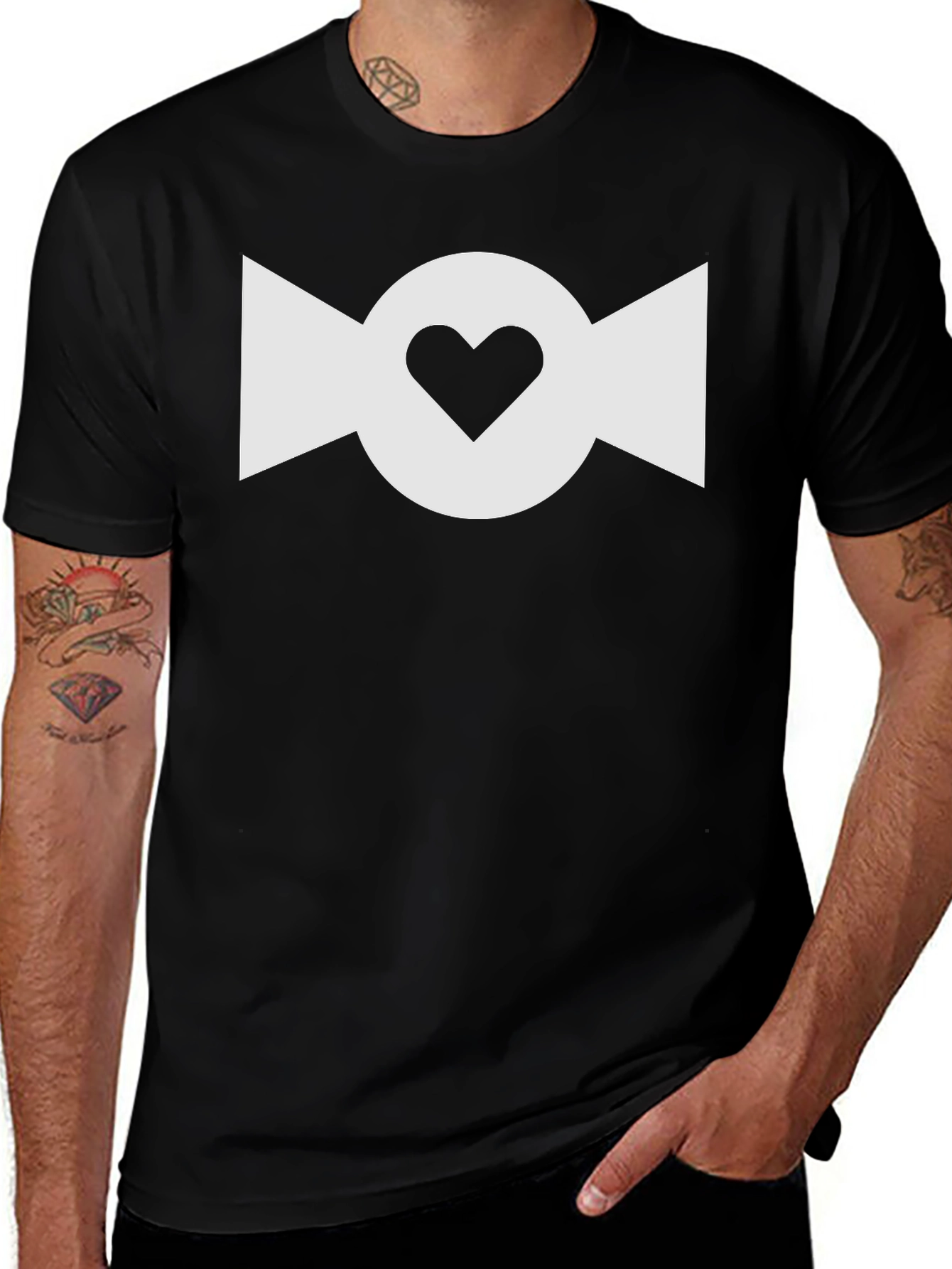Variant 22 of Heart Candy Graphic Tee - Black