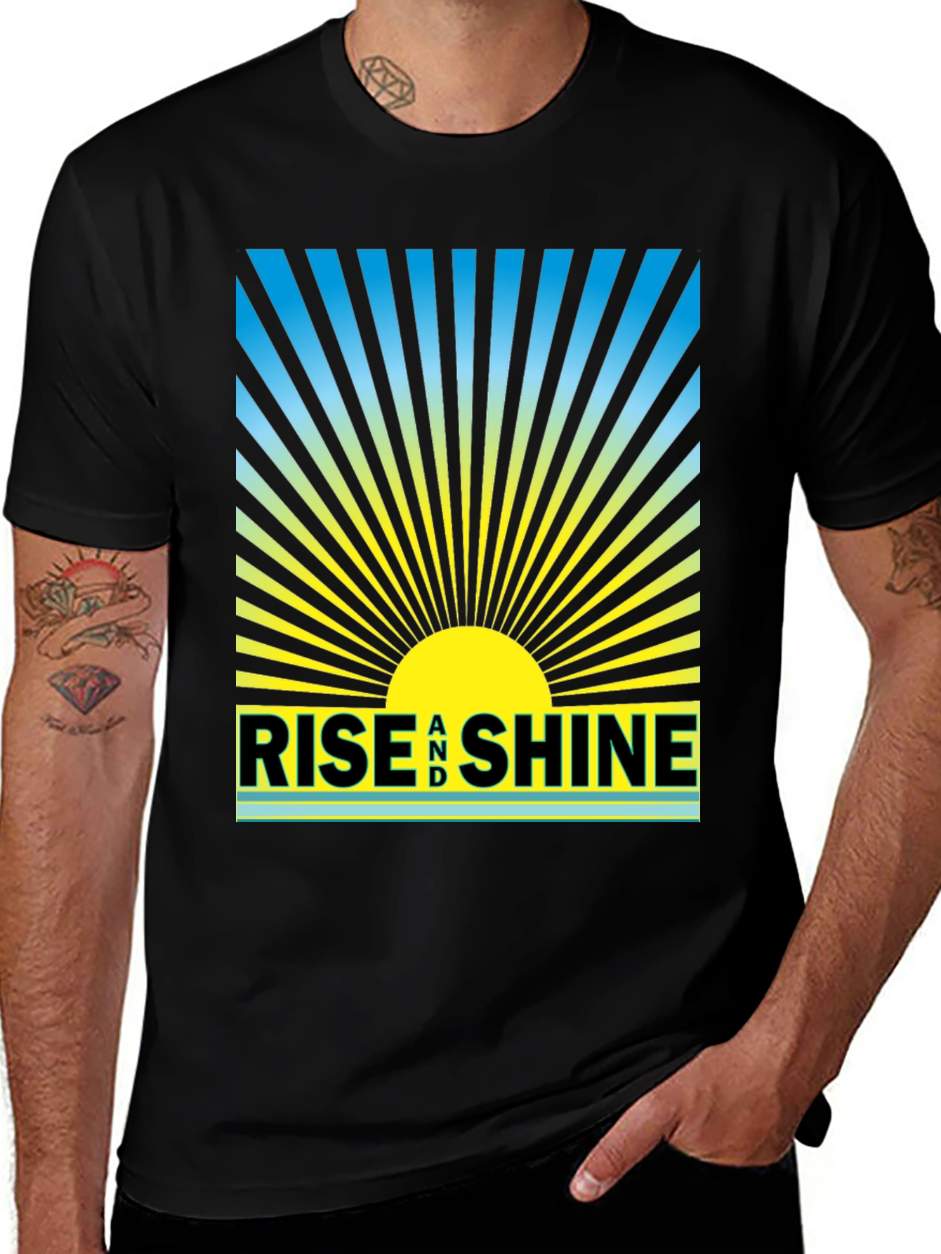 Variant 21 of Rise & Shine Graphic Tee - Black Cotton T-Shirt