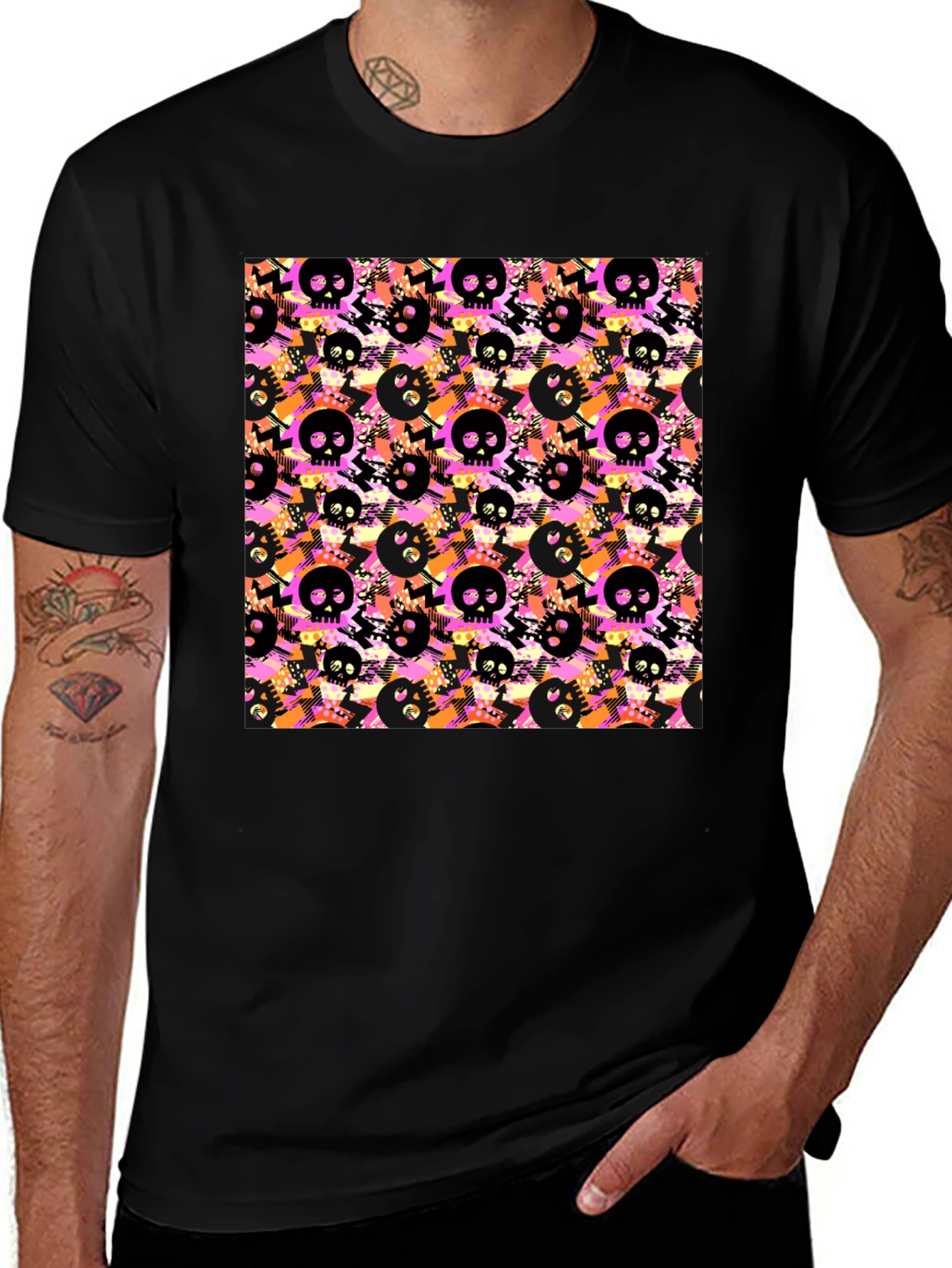 Variant 8 of Skull Pattern Graphic Men's T-Shirt