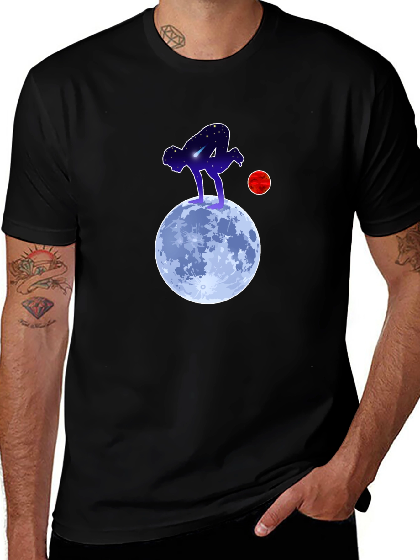 Variant 24 of Cosmic Moonwalker Black T-Shirt - Unique Design