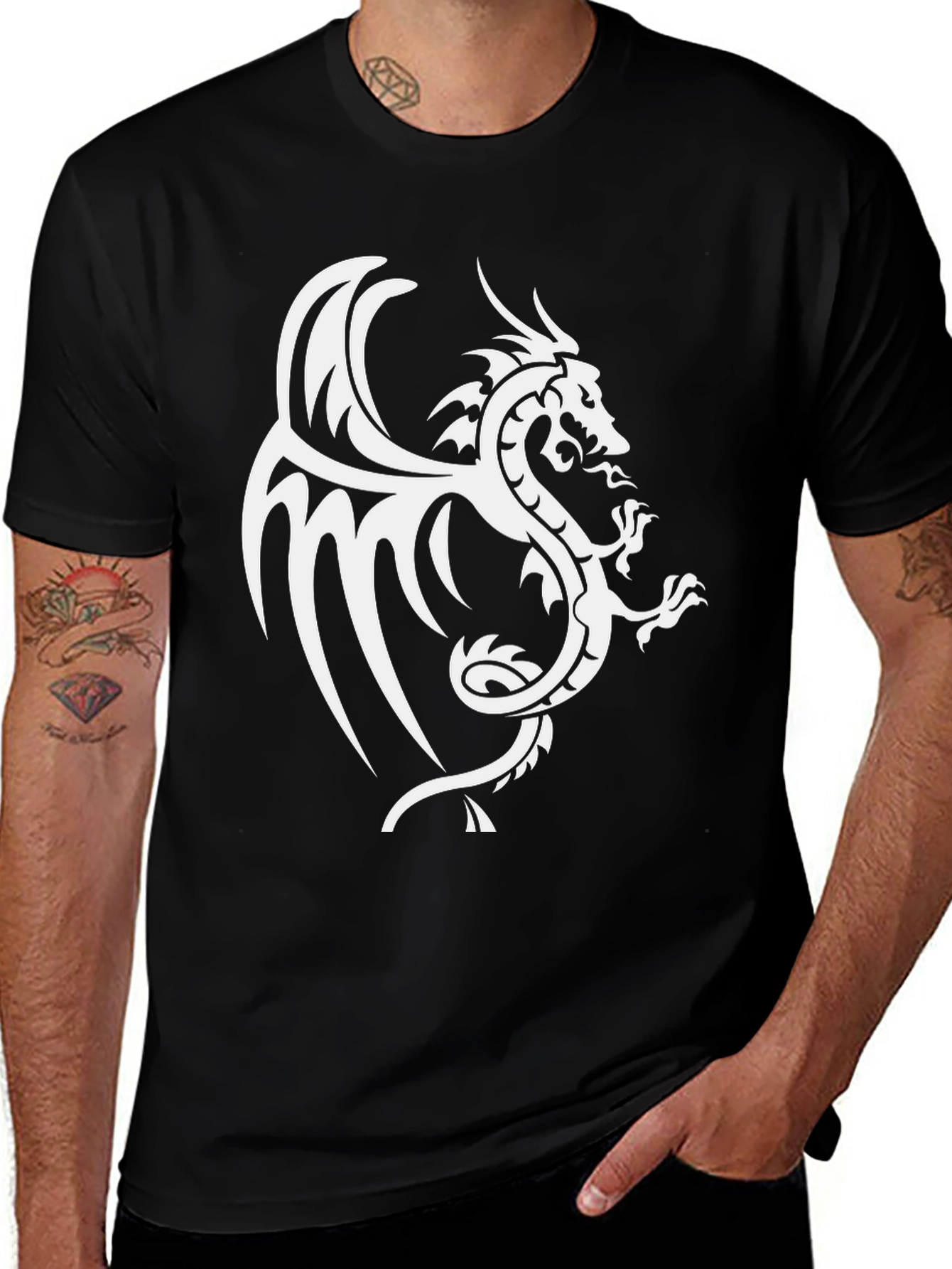Variant 2 of Dragon Graphic Black T-Shirt