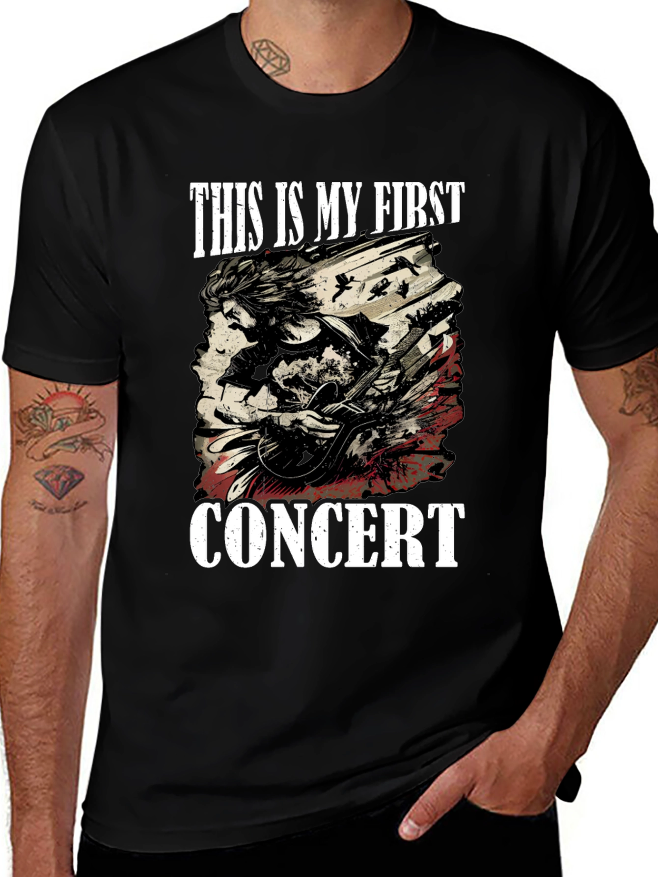 Variant 4 of This is My First Concert Black T-Shirt