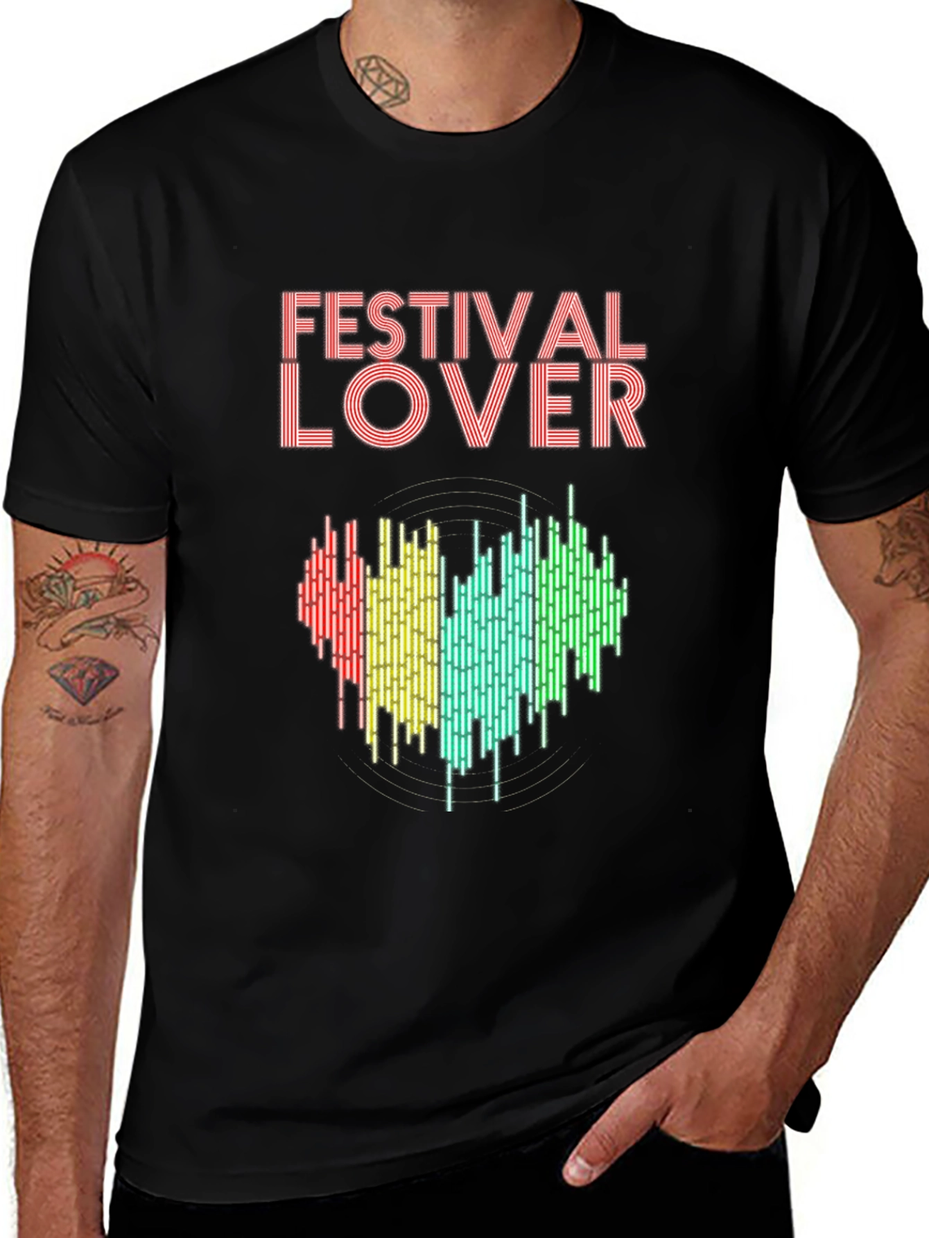 Variant 16 of Festival Lover Heartbeat T-Shirt - Music Event Tee