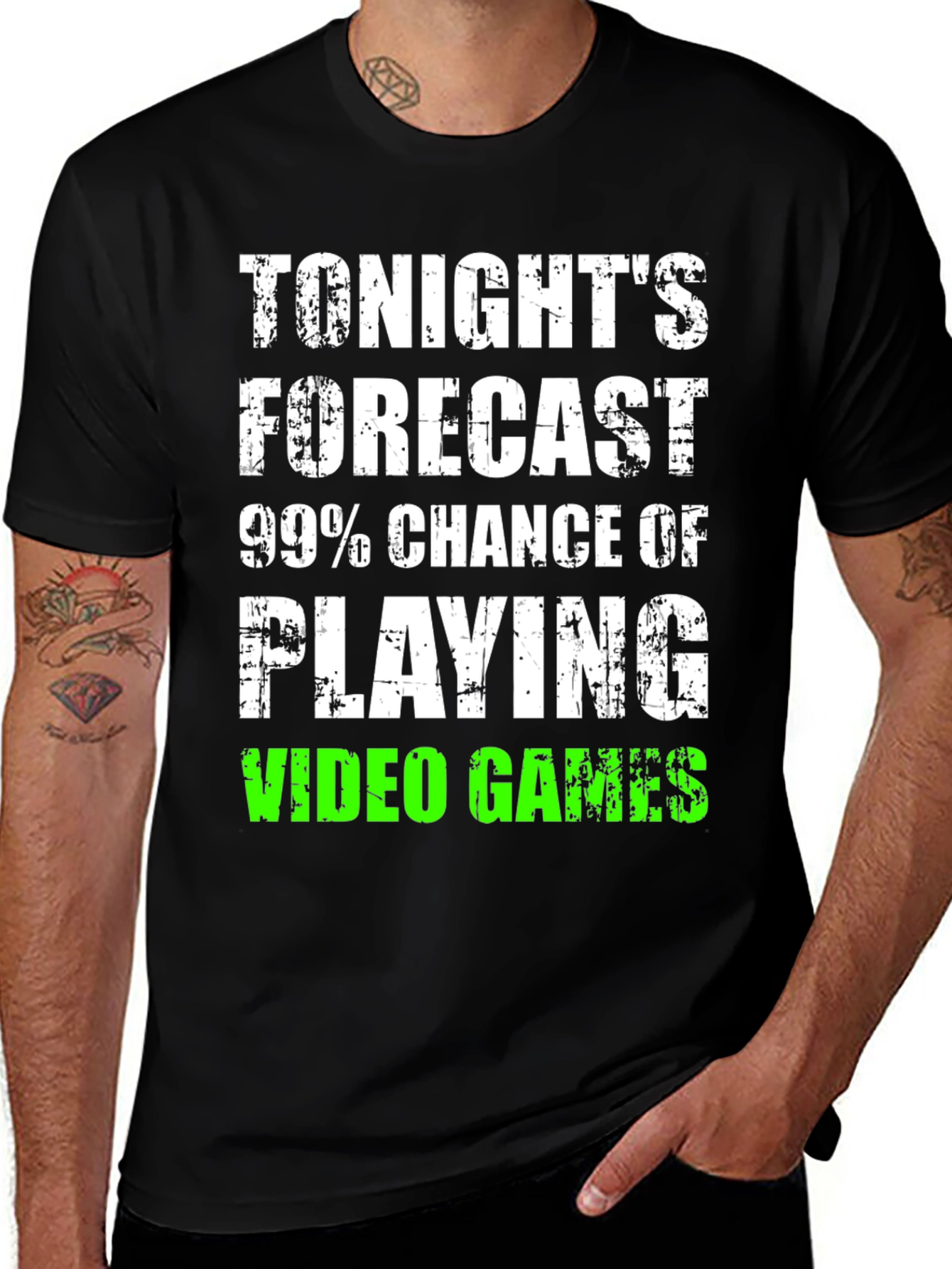 Gamer Forecast T-Shirt - Tonight's Playing Video Games Tee