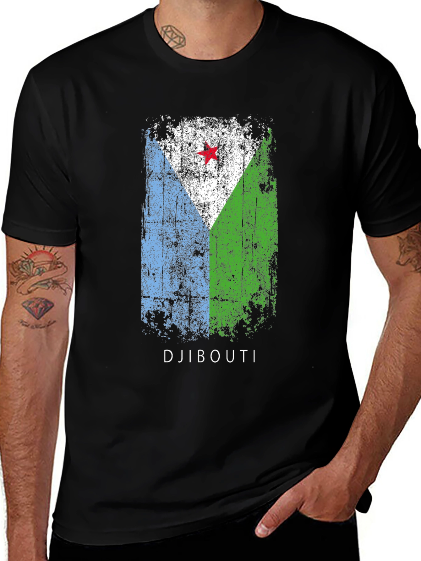Djibouti Flag Grunge T-Shirt - Patriotic Fashion