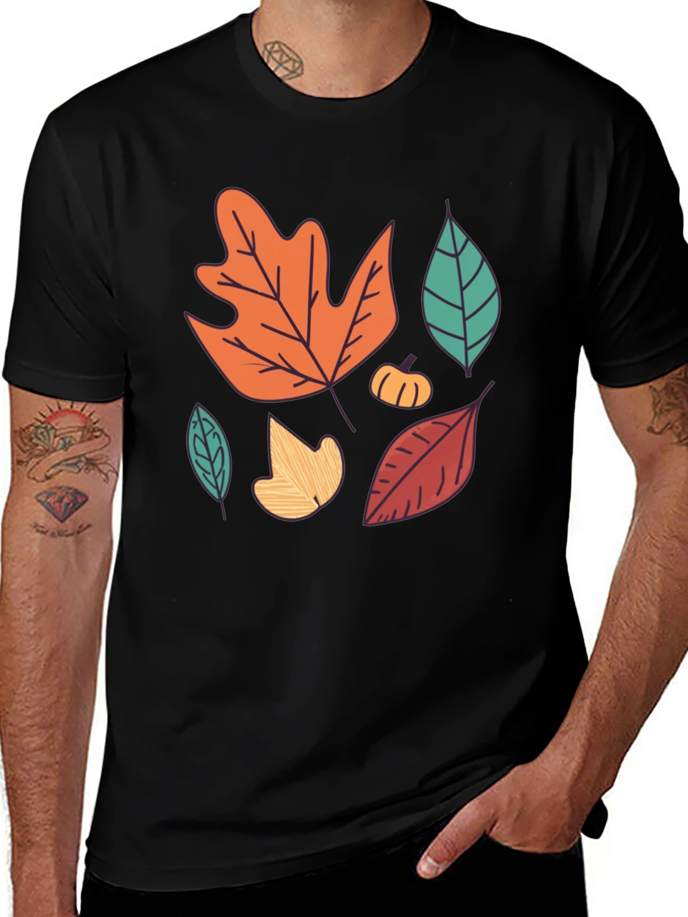 Variant 6 of Autumn Leaves Graphic Tee - Fall Season Shirt