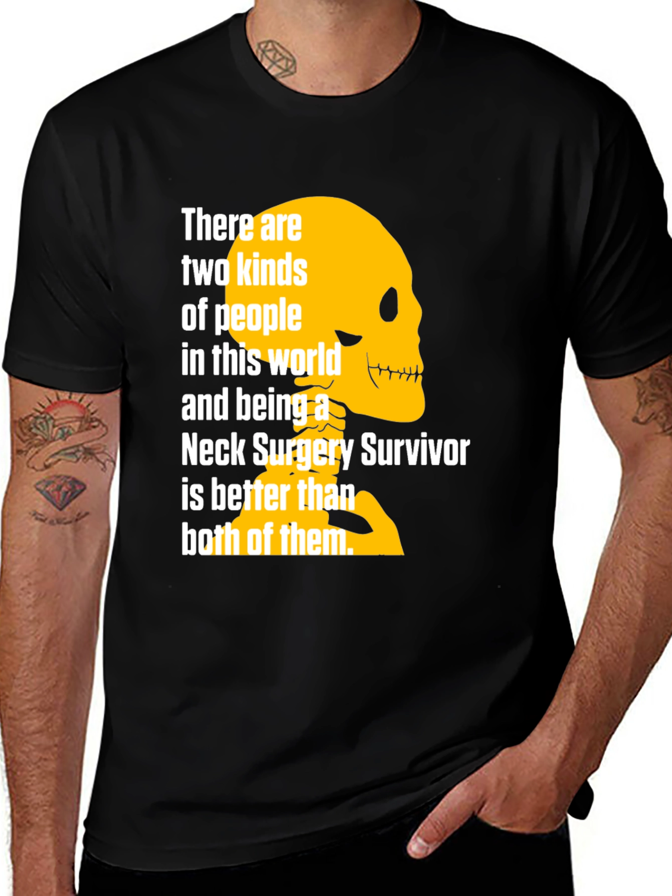 Variant 6 of Neck Surgery Survivor T-Shirt - Funny Skeleton Design
