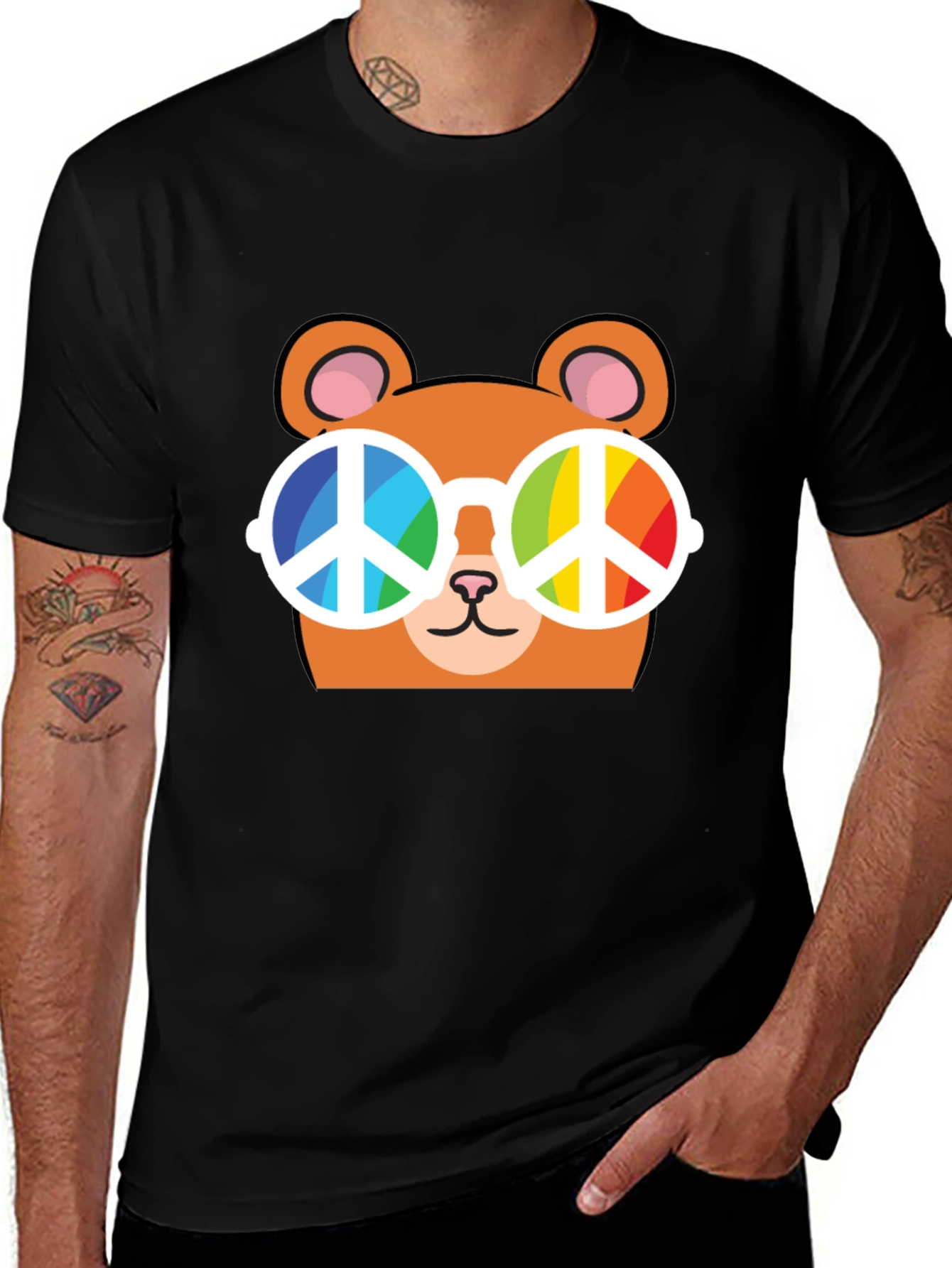 Variant 15 of Peace Bear T-Shirt - Retro Graphic Tee