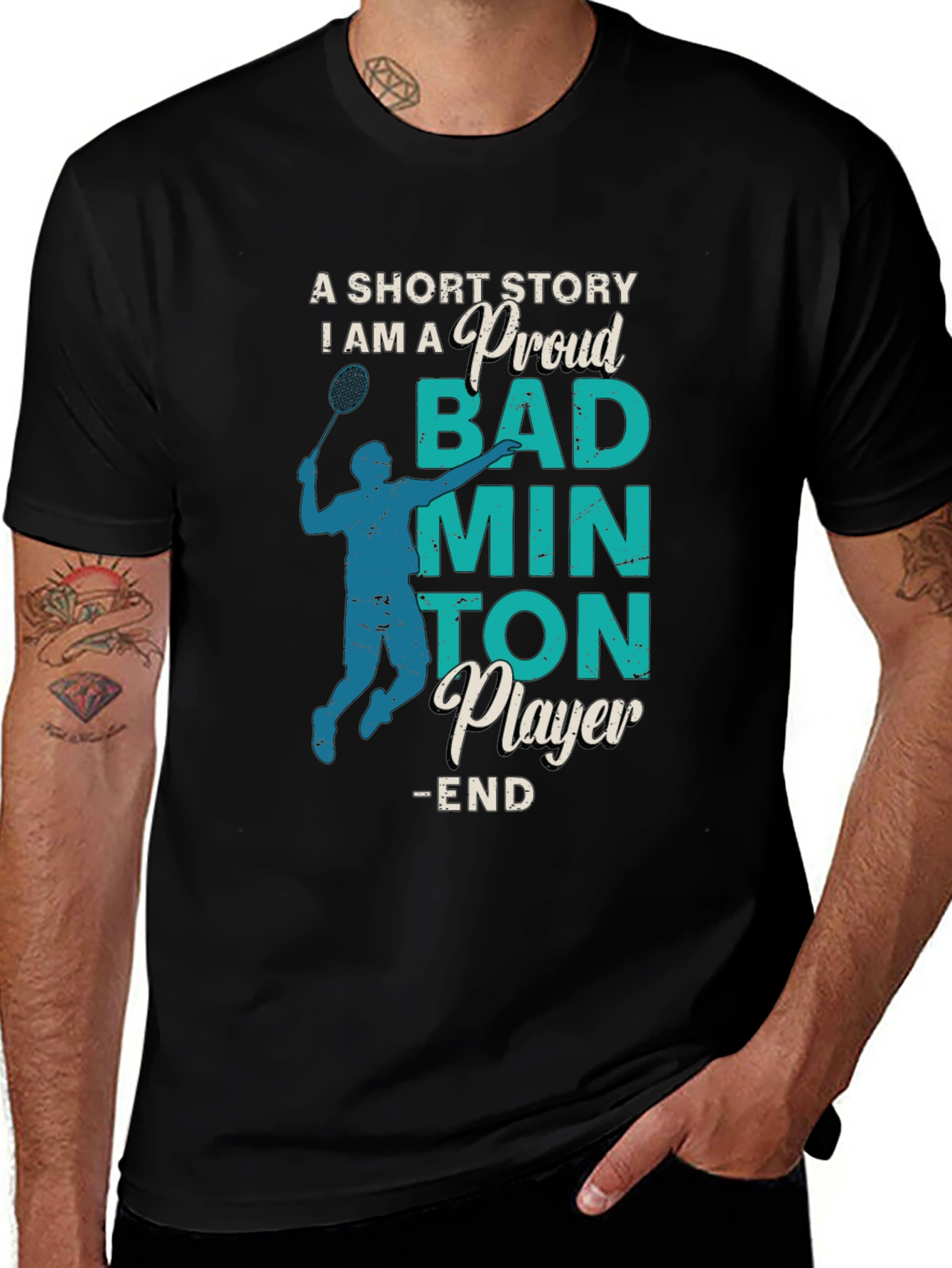 Variant 14 of Proud Badminton Player Graphic Tee