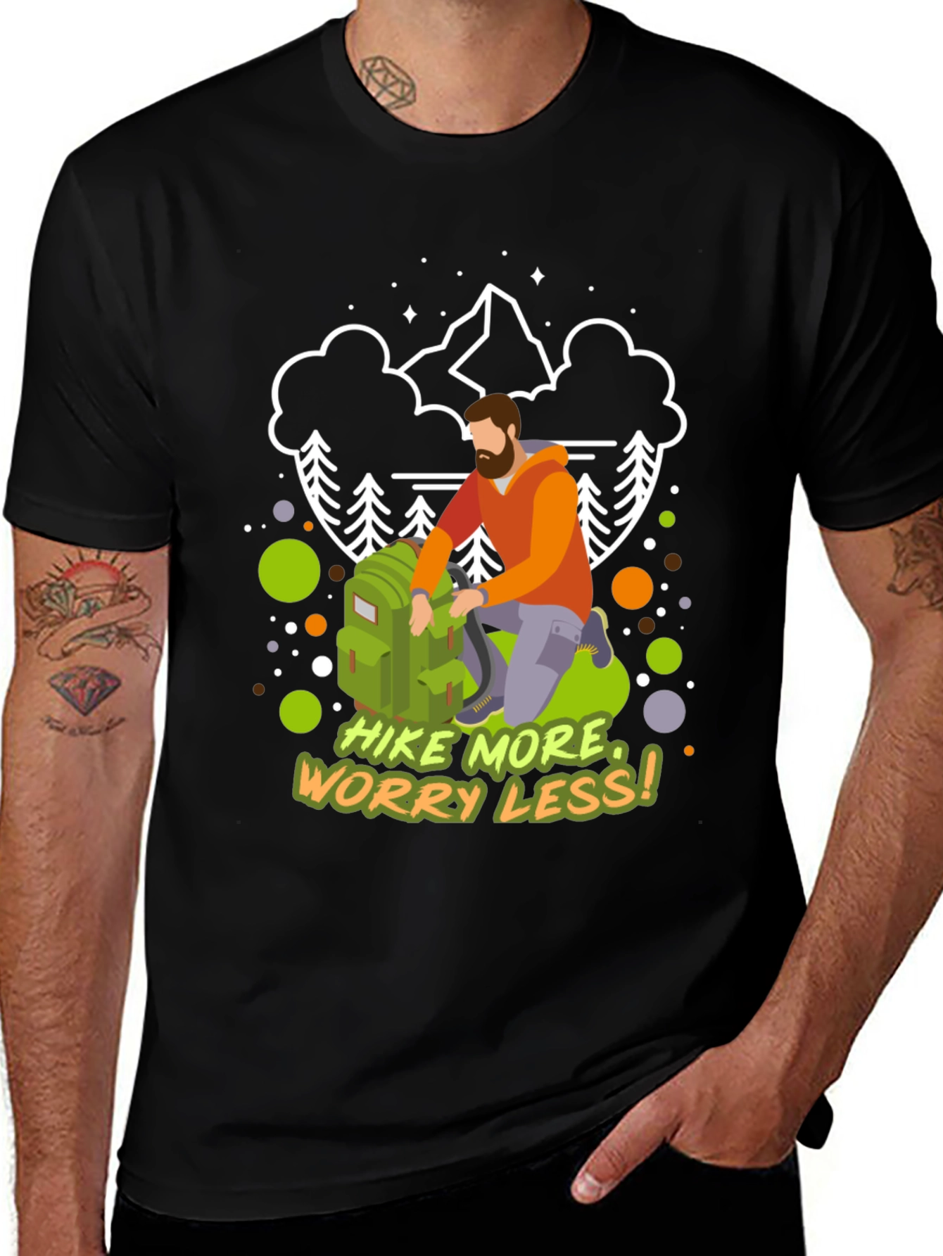 Variant 19 of Hike More Worry Less Graphic Tee