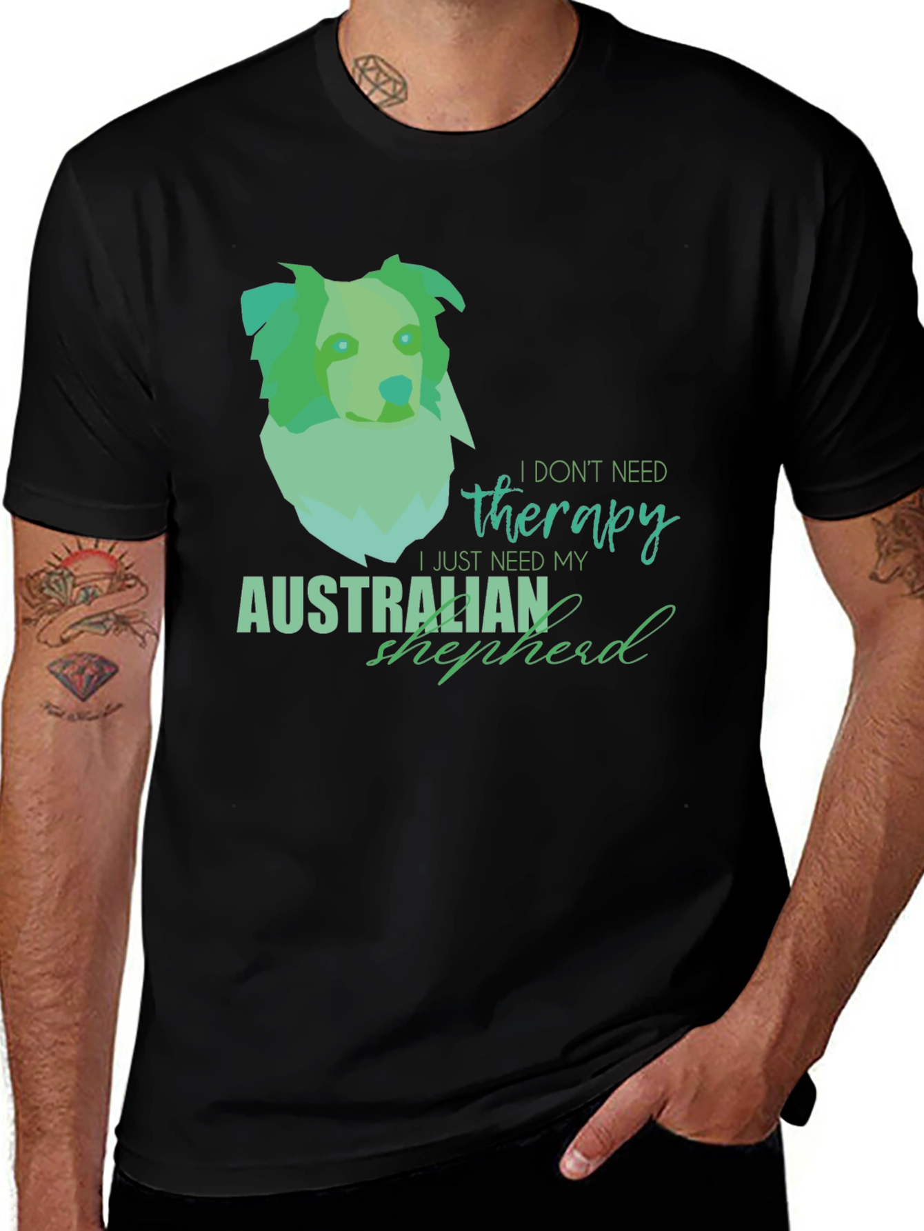 Australian Shepherd Therapy T-Shirt - Black