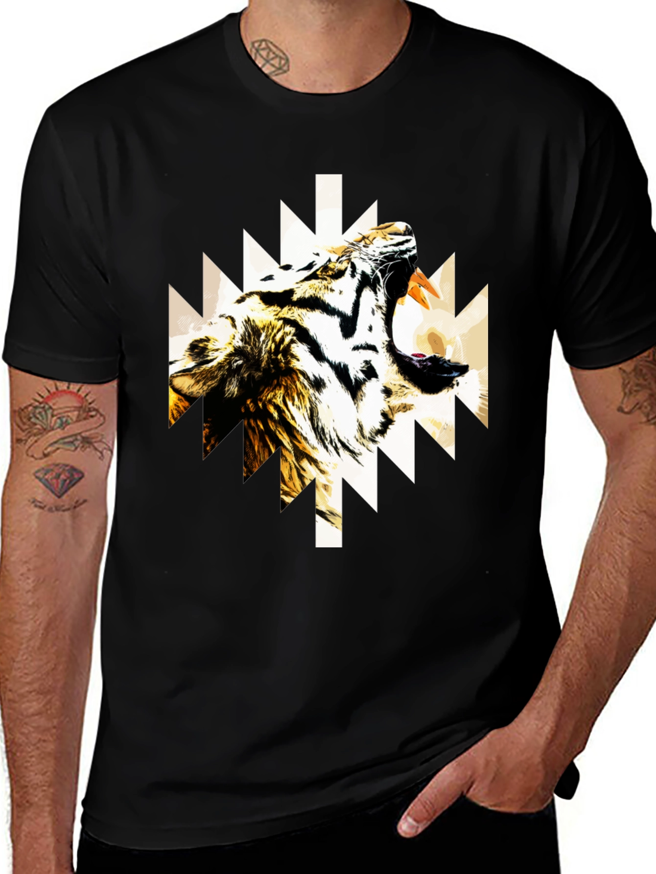 Variant 29 of Tiger Graphic Tee - Black