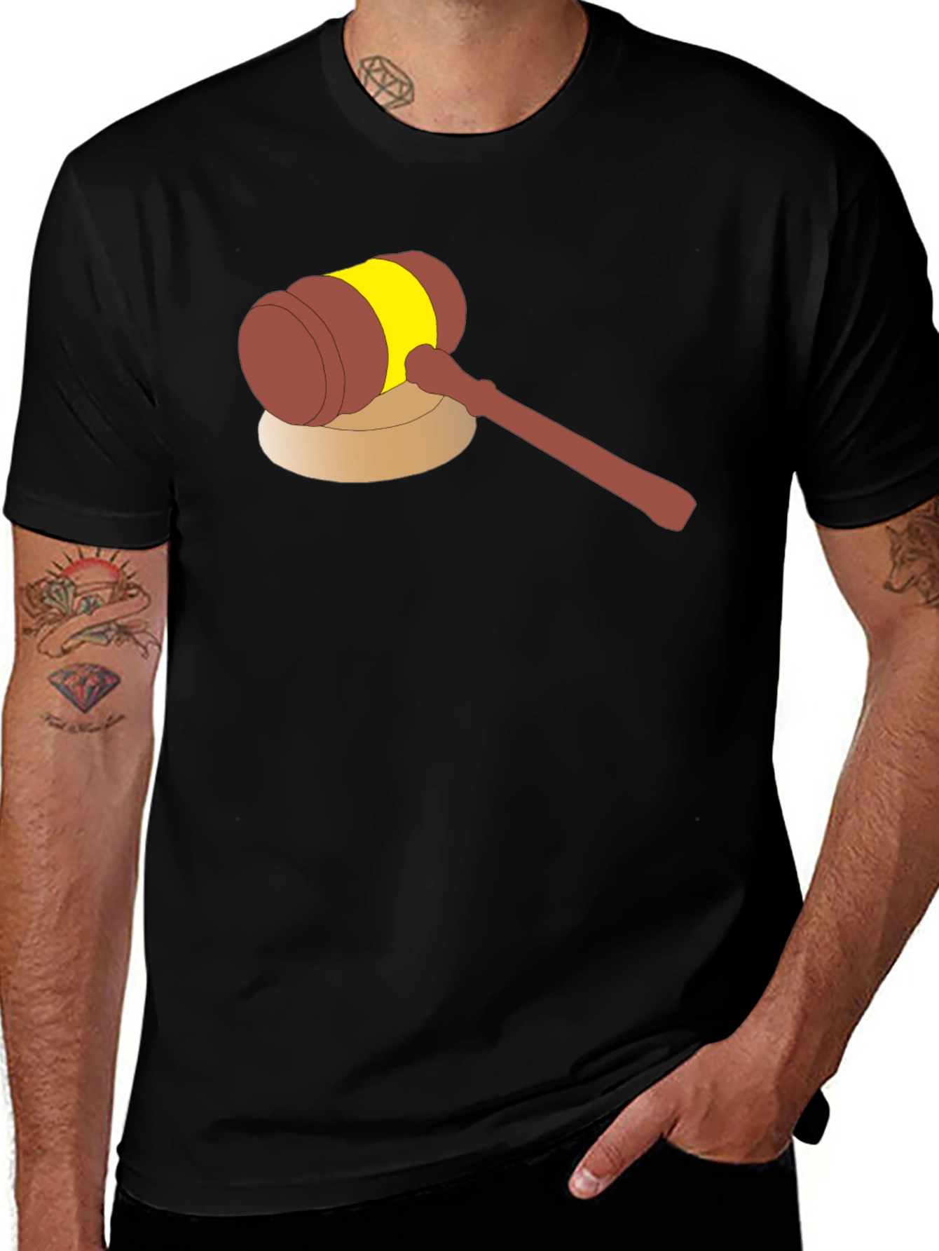 Variant 18 of Cartoon Gavel Graphic Tee - Justice Served!