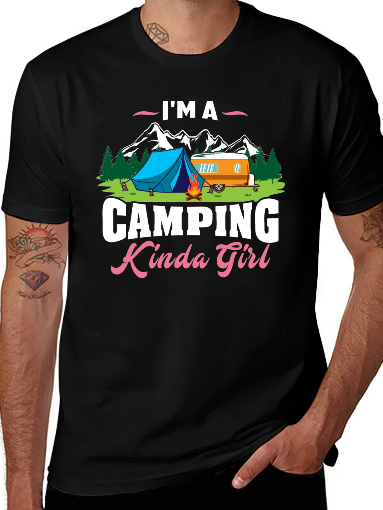 Variant 26 of Camping Kinda Girl Black T-Shirt