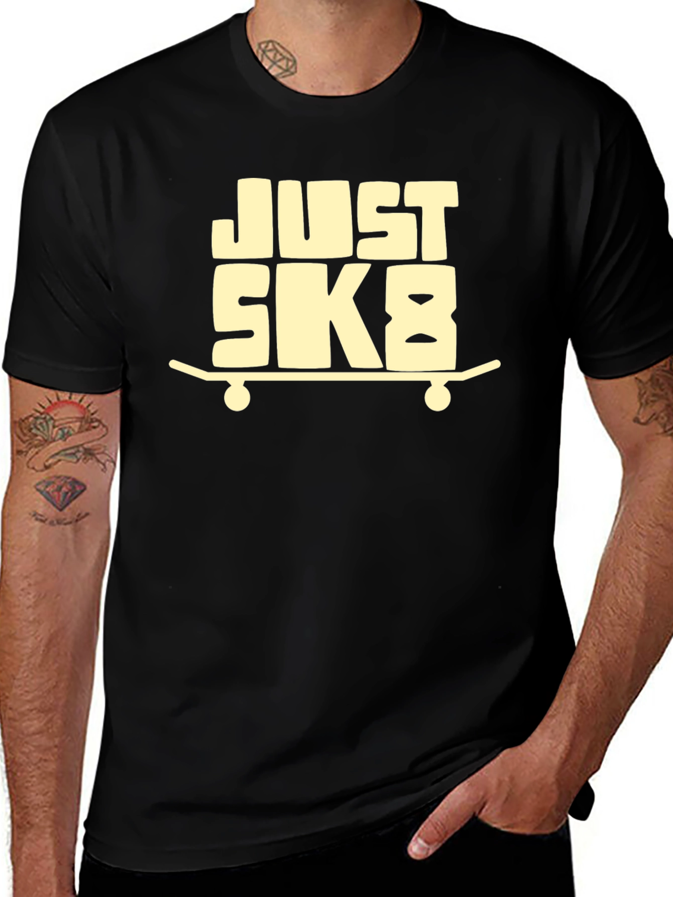 Variant 9 of Just SK8 T-Shirt - Skateboarder Tee