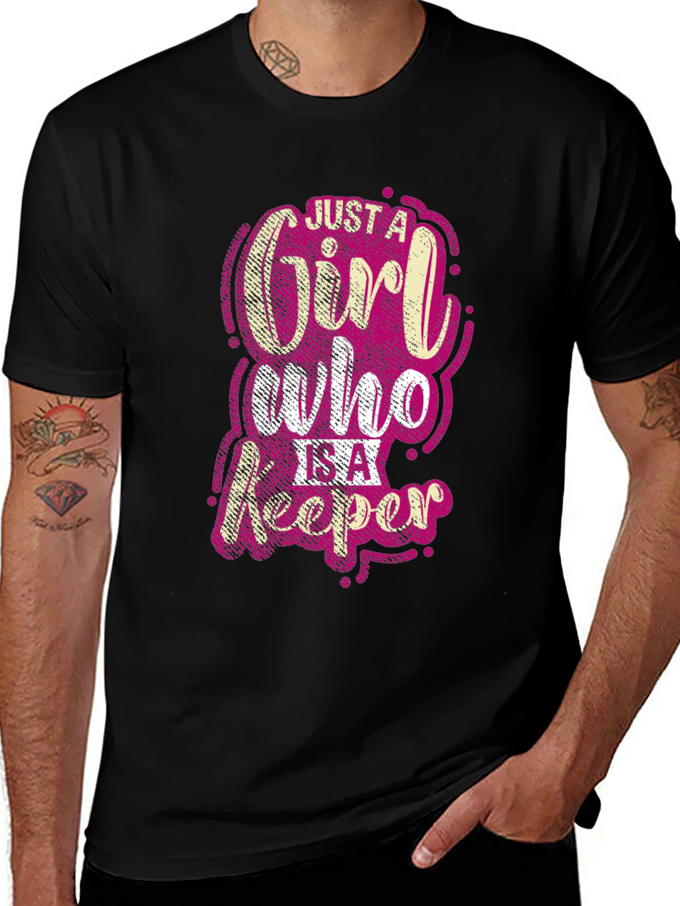 Variant 21 of Just A Girl Who Is A Keeper Black T-Shirt