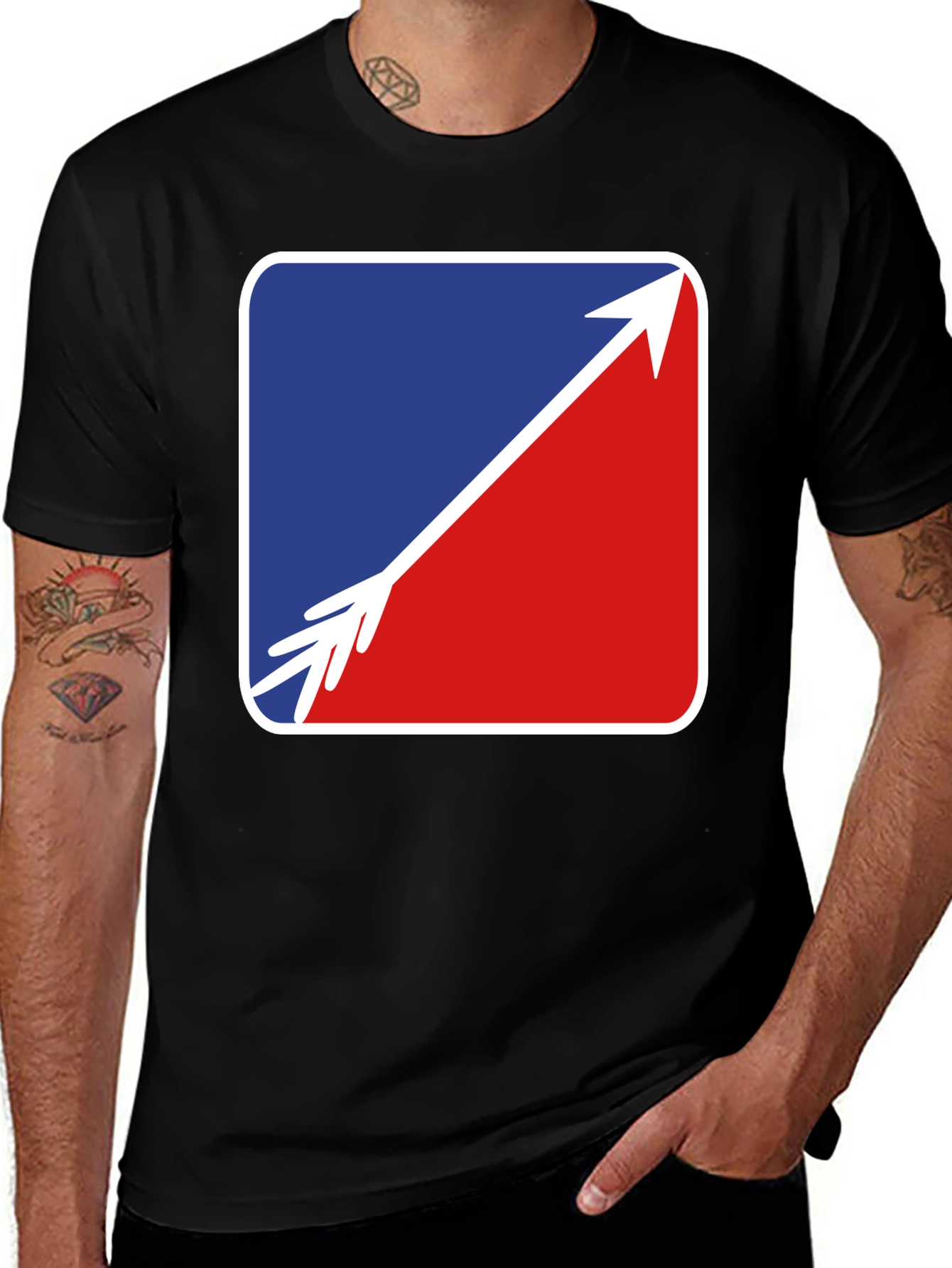 Variant 4 of Arrow Graphic Tee - Stylish Black Casual Shirt