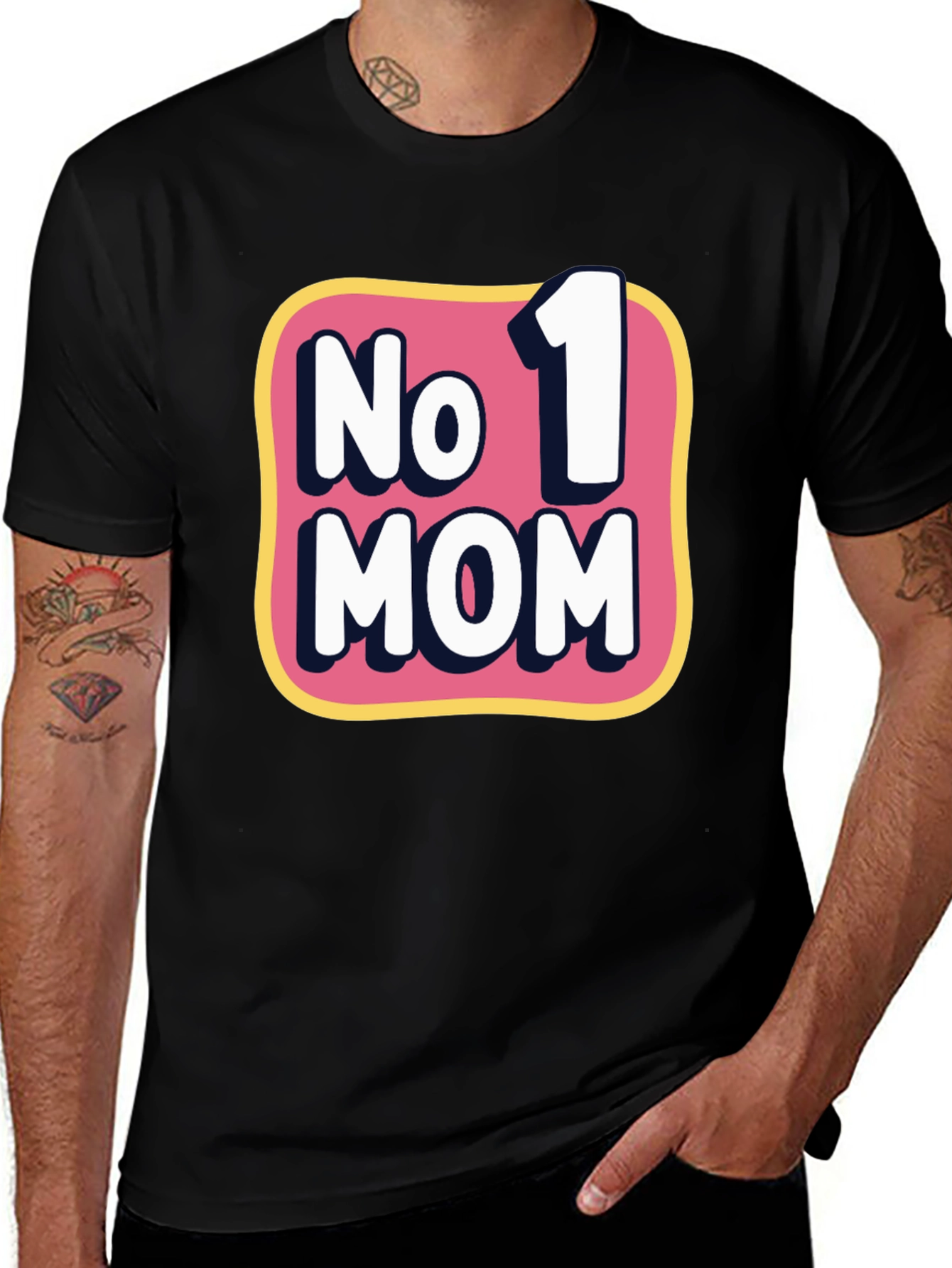 Variant 27 of No. 1 Mom Graphic T-Shirt - Black