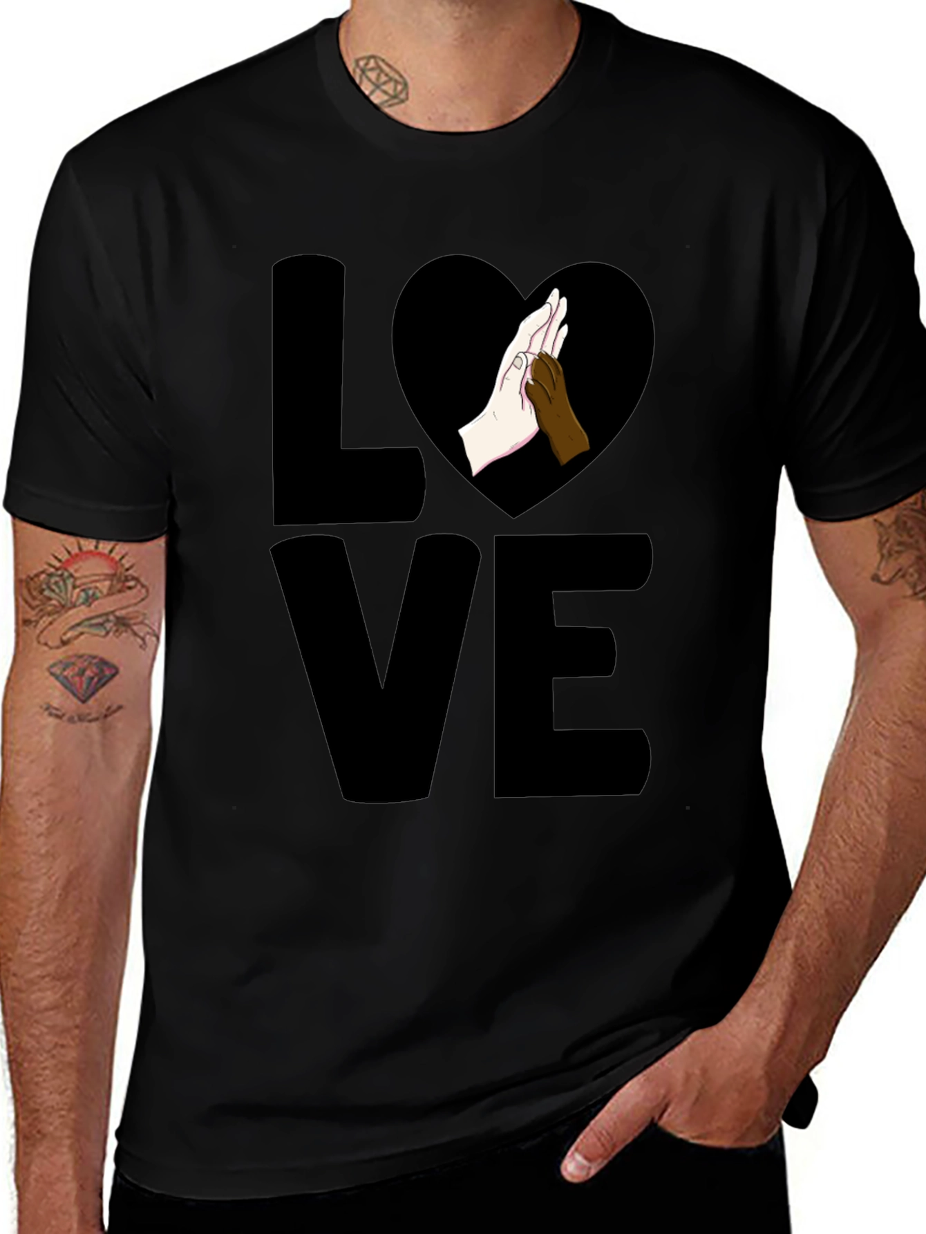 Variant 30 of Dog Lover T-Shirt - Paw Heart Love Design