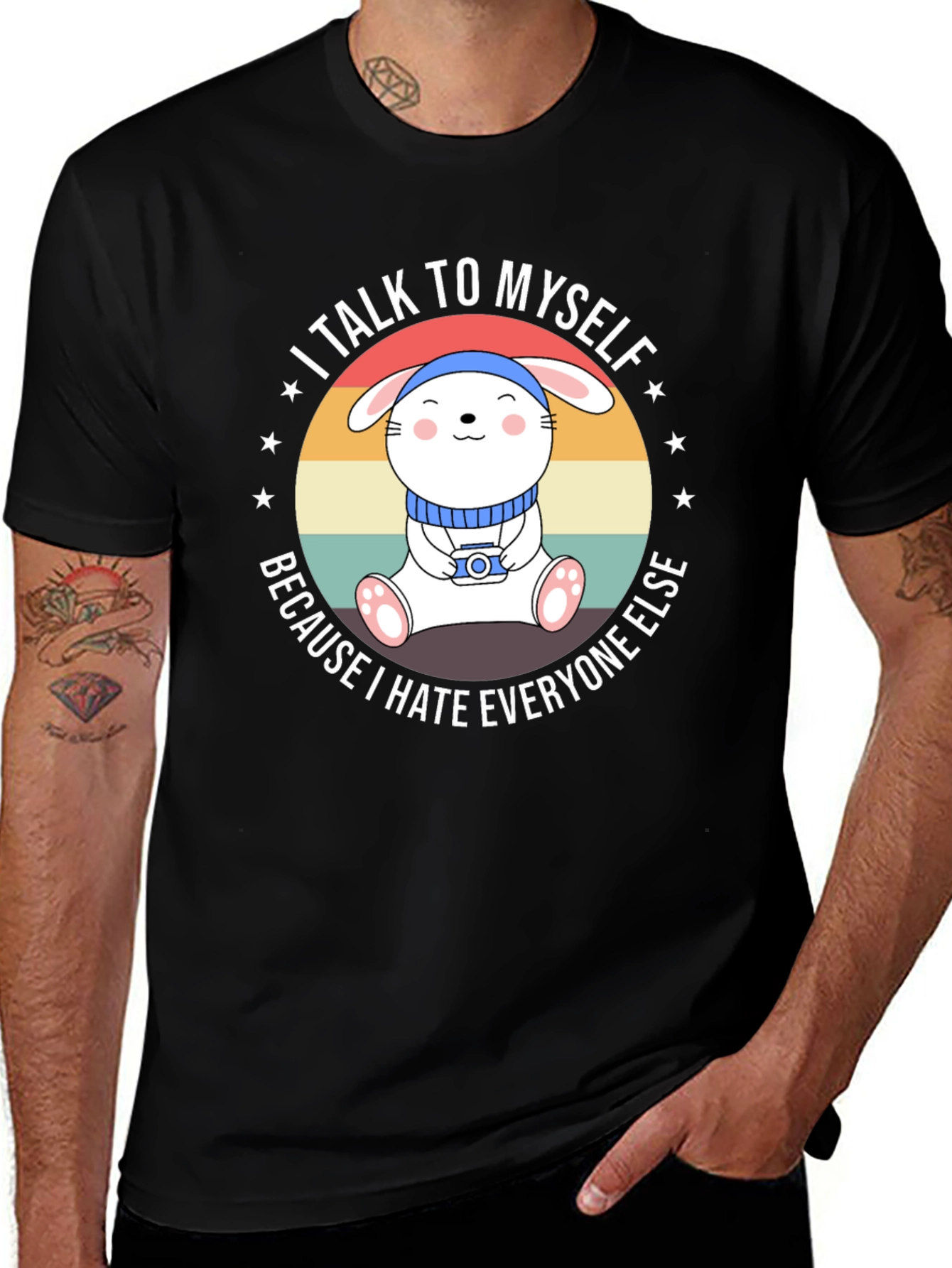 Variant 13 of I Talk To Myself Funny Bunny T-Shirt