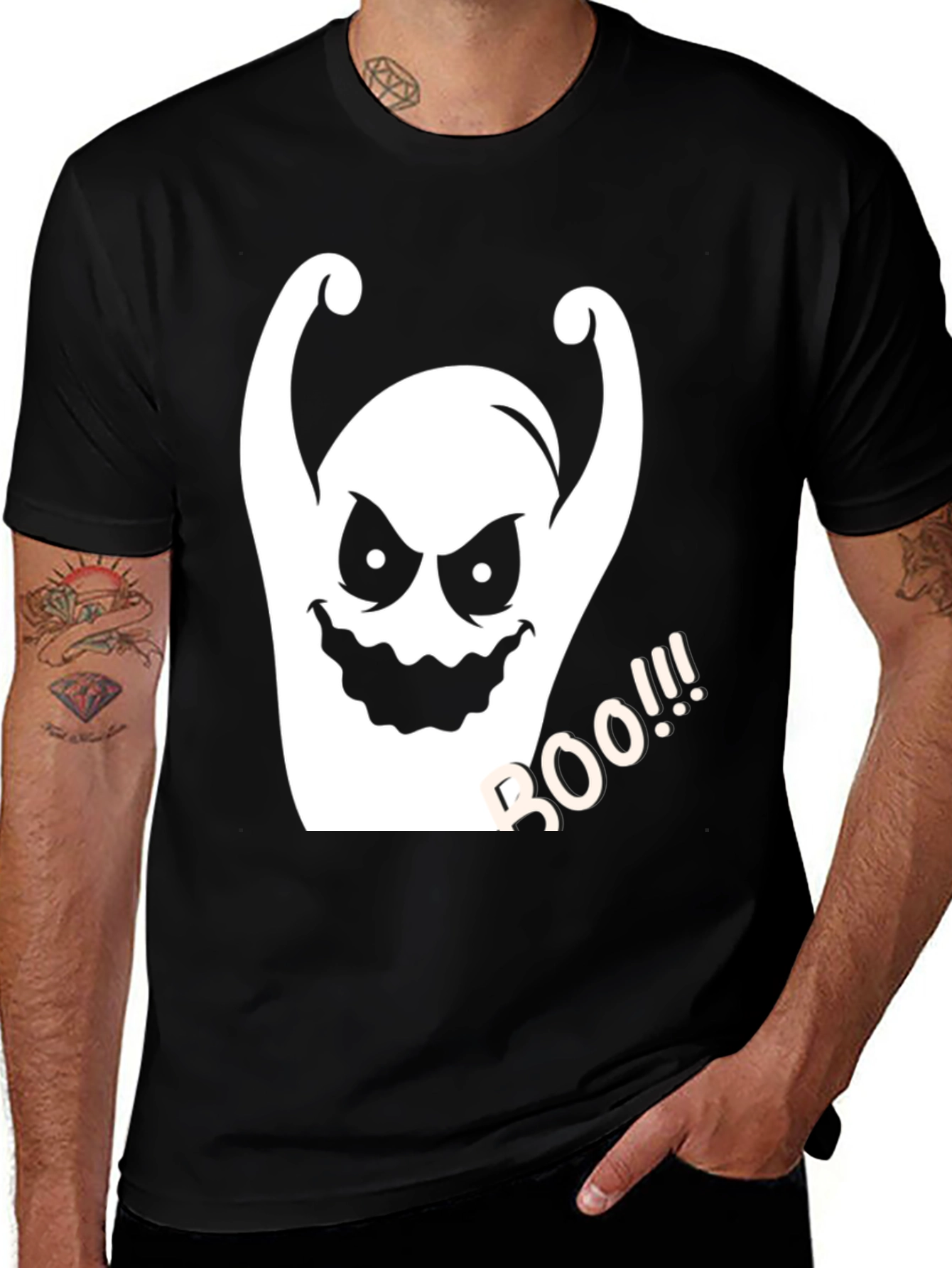 Variant 2 of Spooky Ghost Halloween T-Shirt