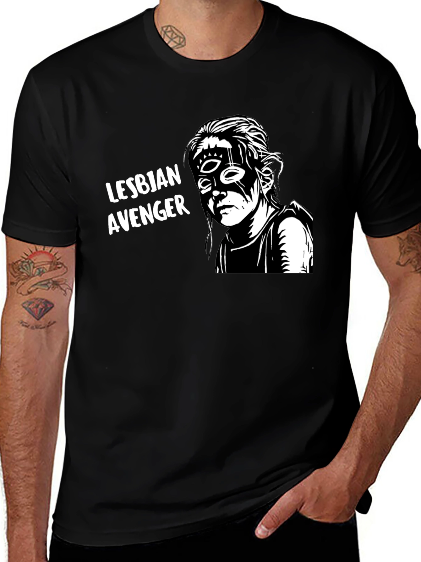 Lesbian Avenger Graphic Tee - Unisex Black Shirt