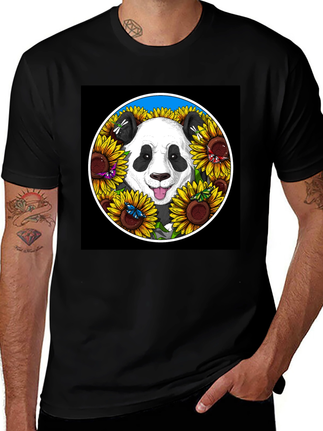 Variant 6 of Panda & Sunflower Graphic Tee