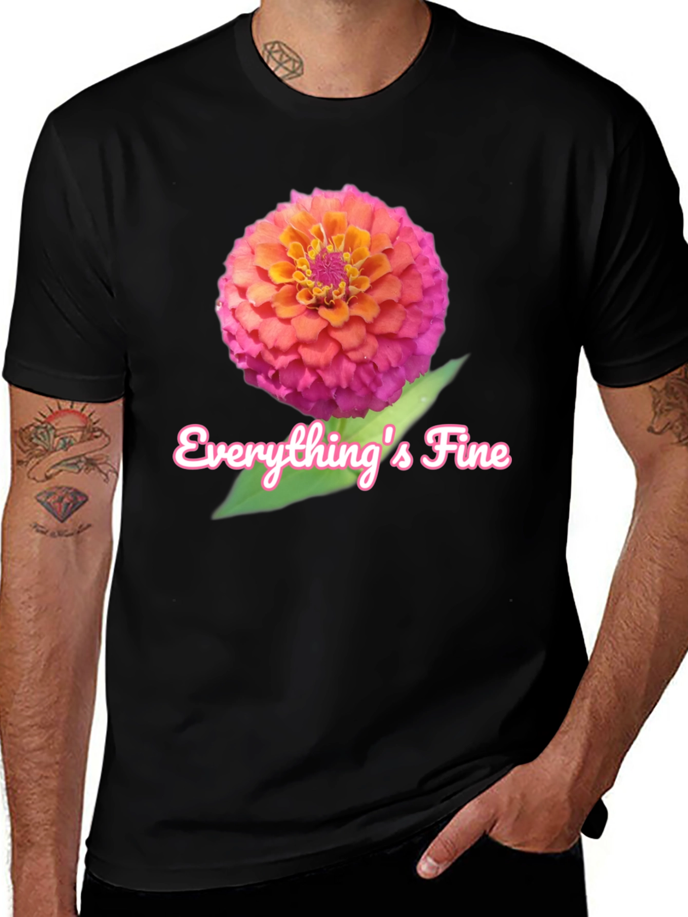 Variant 23 of Everything's Fine Floral Graphic T-Shirt
