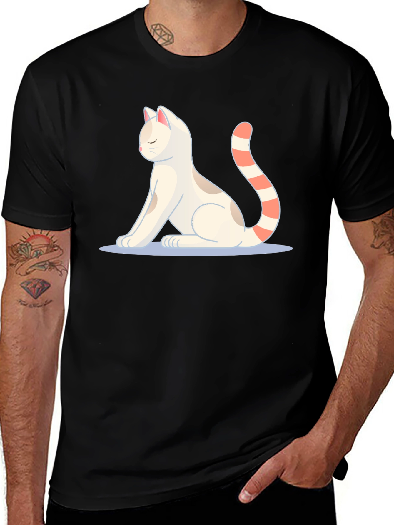 Variant 27 of Cat Yoga Pose Graphic Tee - Comfortable Casual Wear
