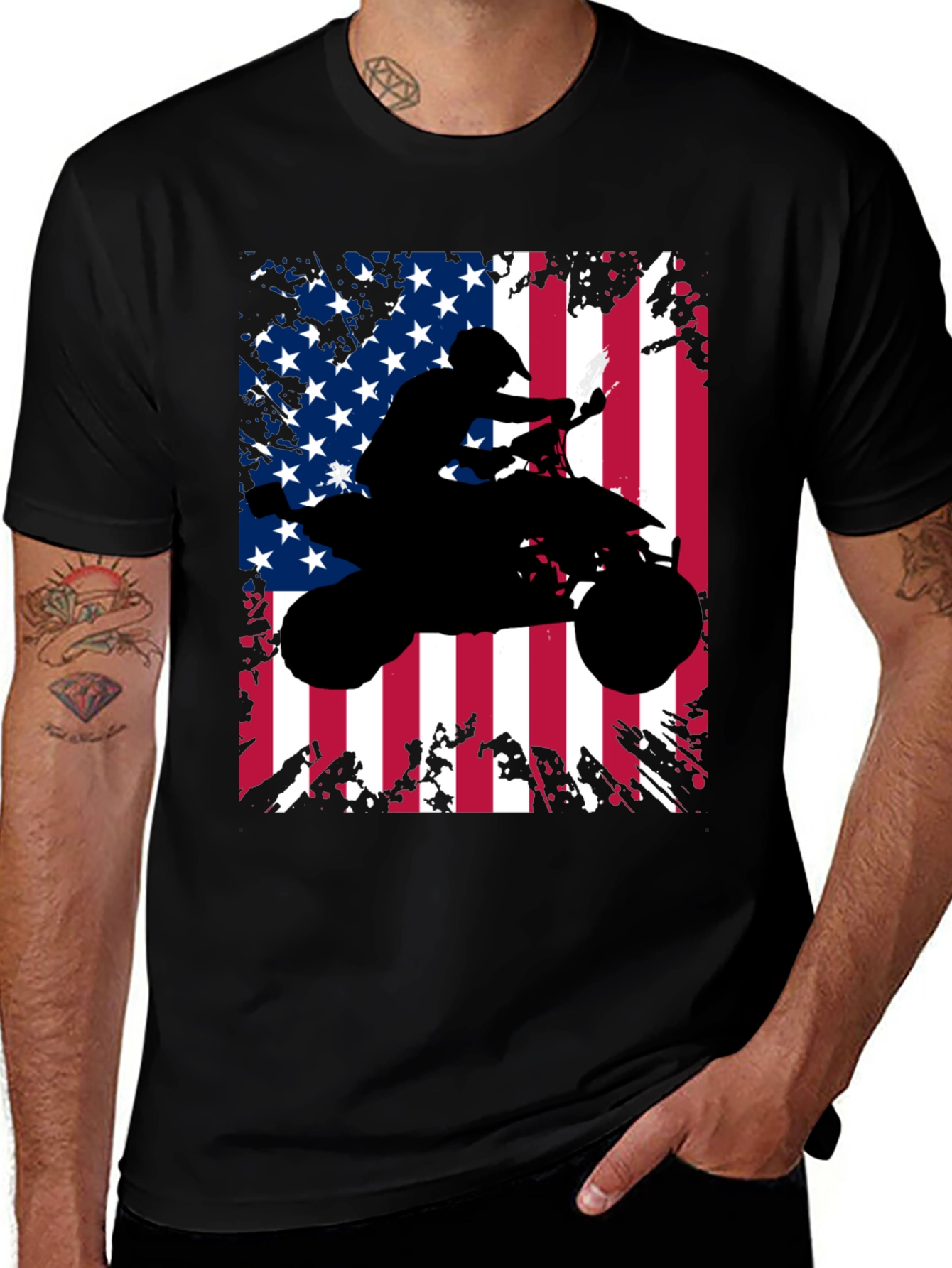 Variant 23 of American Flag ATV Rider Graphic Tee
