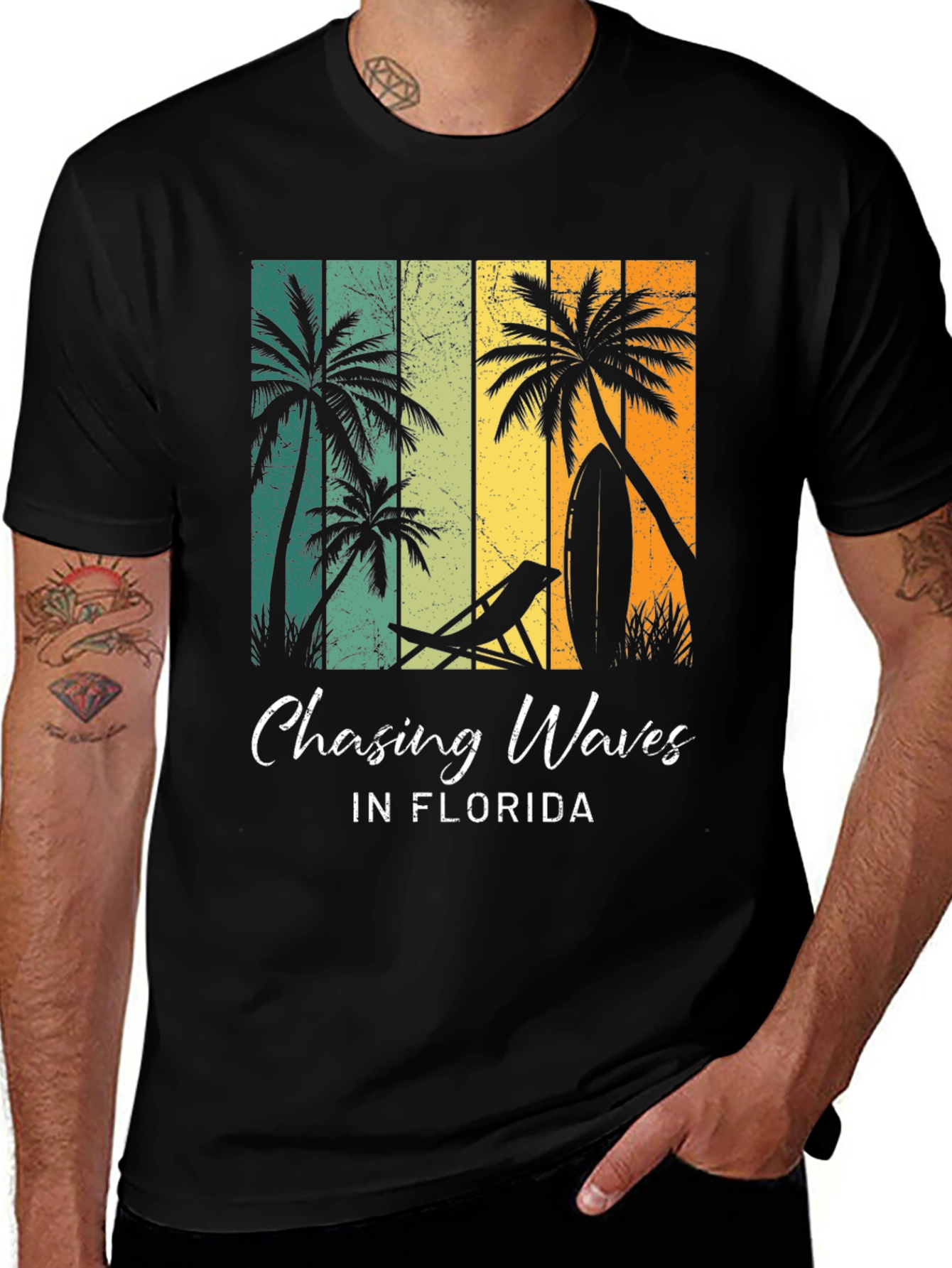 Variant 3 of Chasing Waves Florida T-Shirt - Retro Beach Design