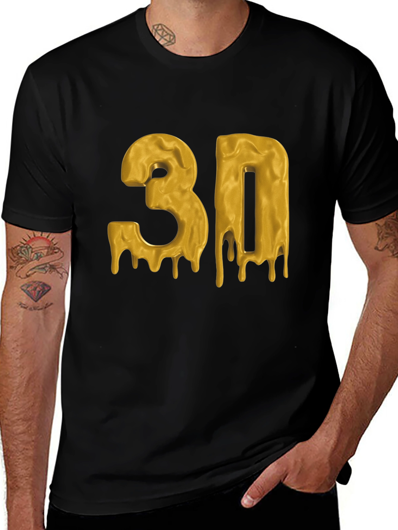 Dripping Gold 3D Graphic T-Shirt